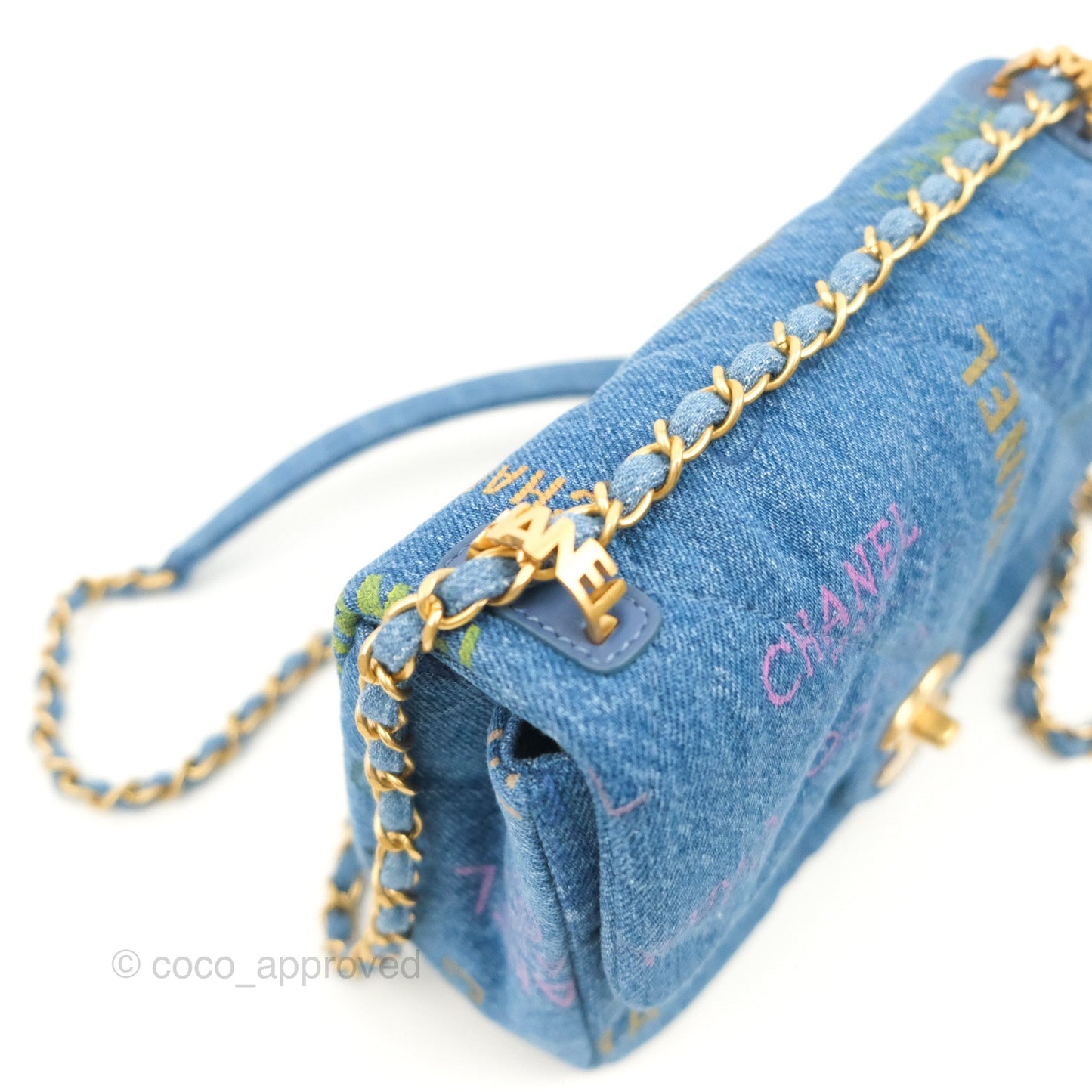 Chanel Quilted Small Denim Mood Flap Blue Multicolor 22P
