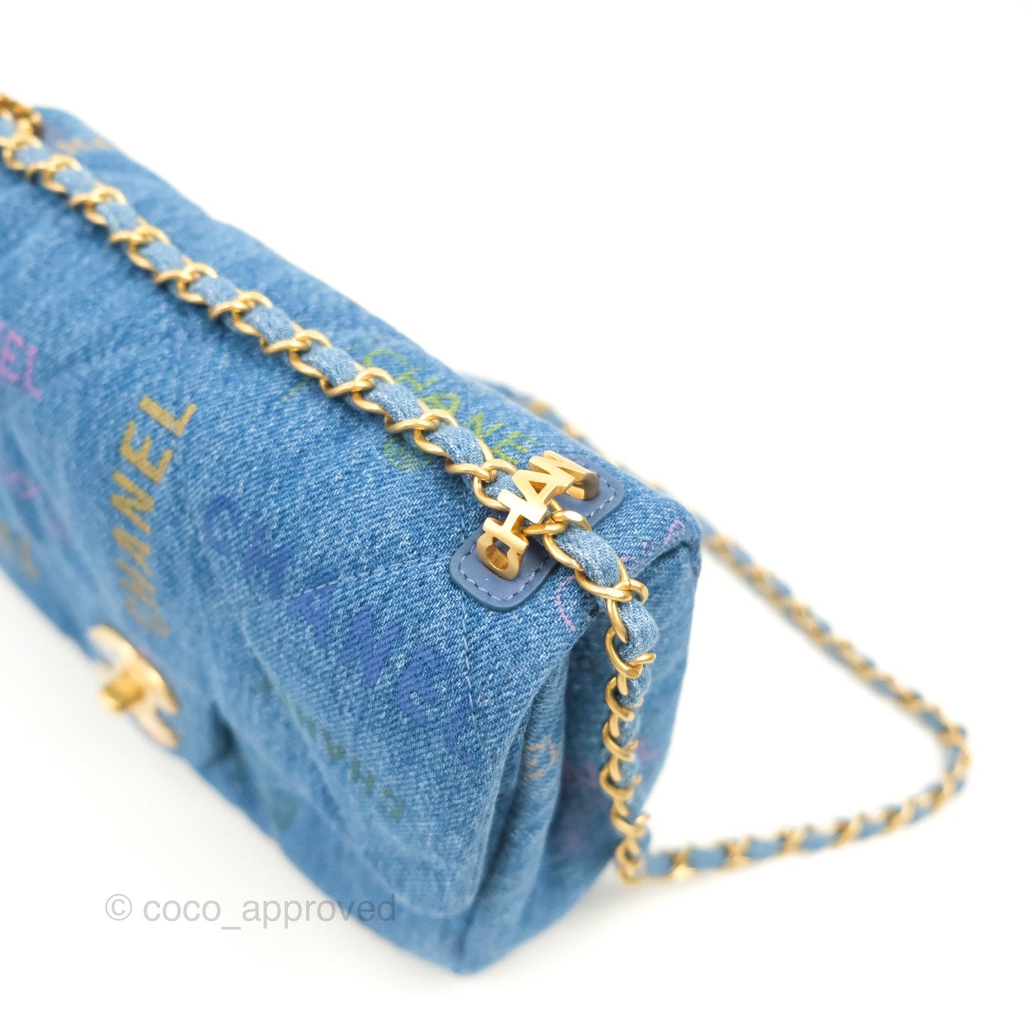 Chanel Quilted Small Denim Mood Flap Blue Multicolor 22P