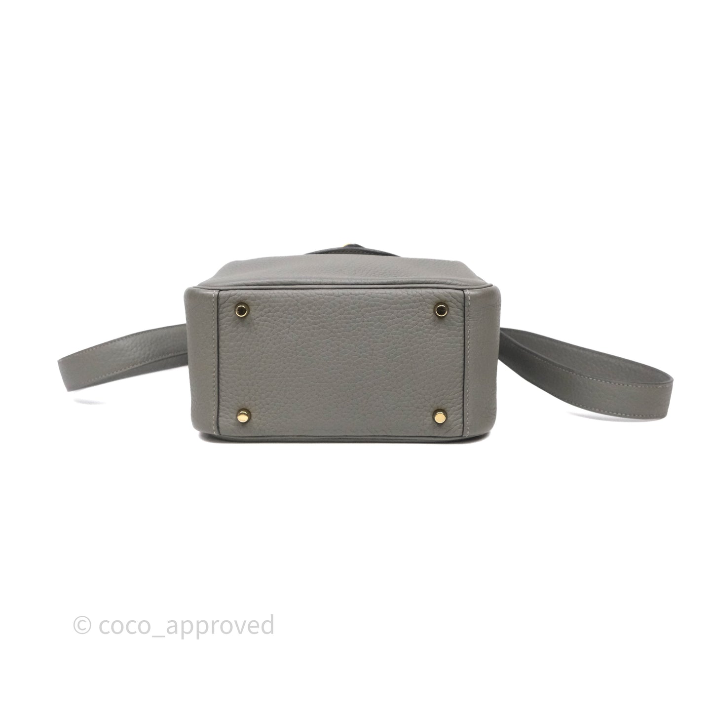 Hermès Mini Lindy 20 Gris Meyer Clemence 0L Gold Hardware