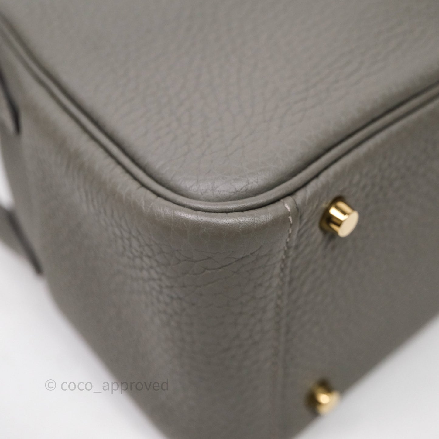 Hermès Mini Lindy 20 Gris Meyer Clemence 0L Gold Hardware