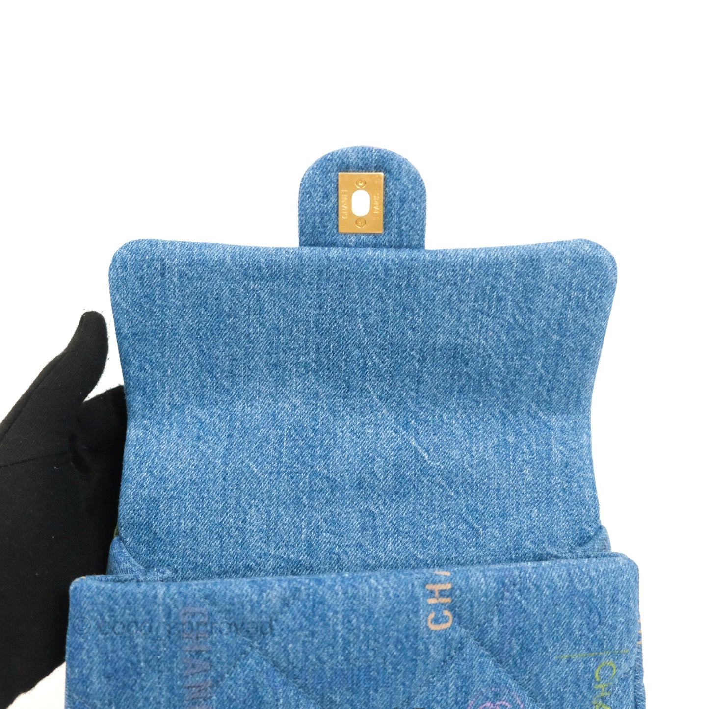 Chanel Quilted Small Denim Mood Flap Blue Multicolor 22P