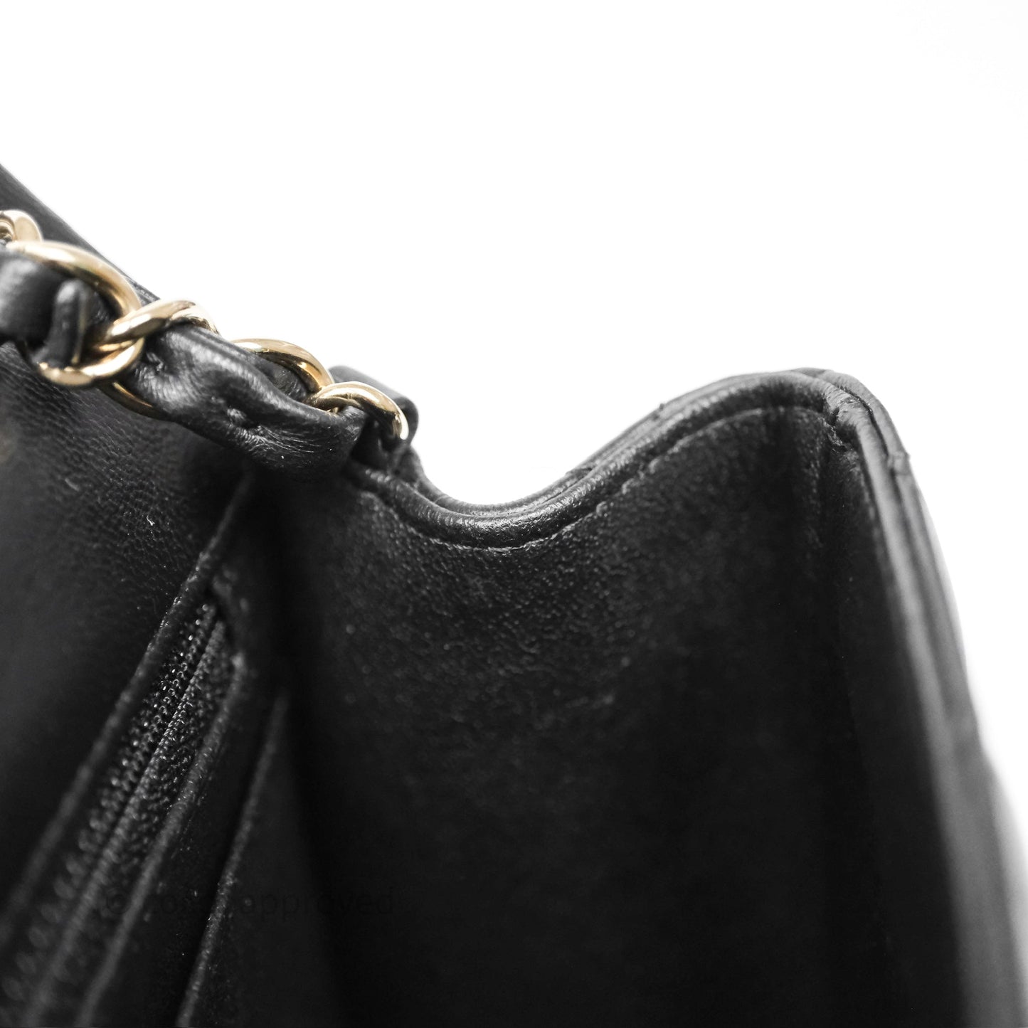 Chanel Mini Square Quilted Black Lambskin Gold Hardware