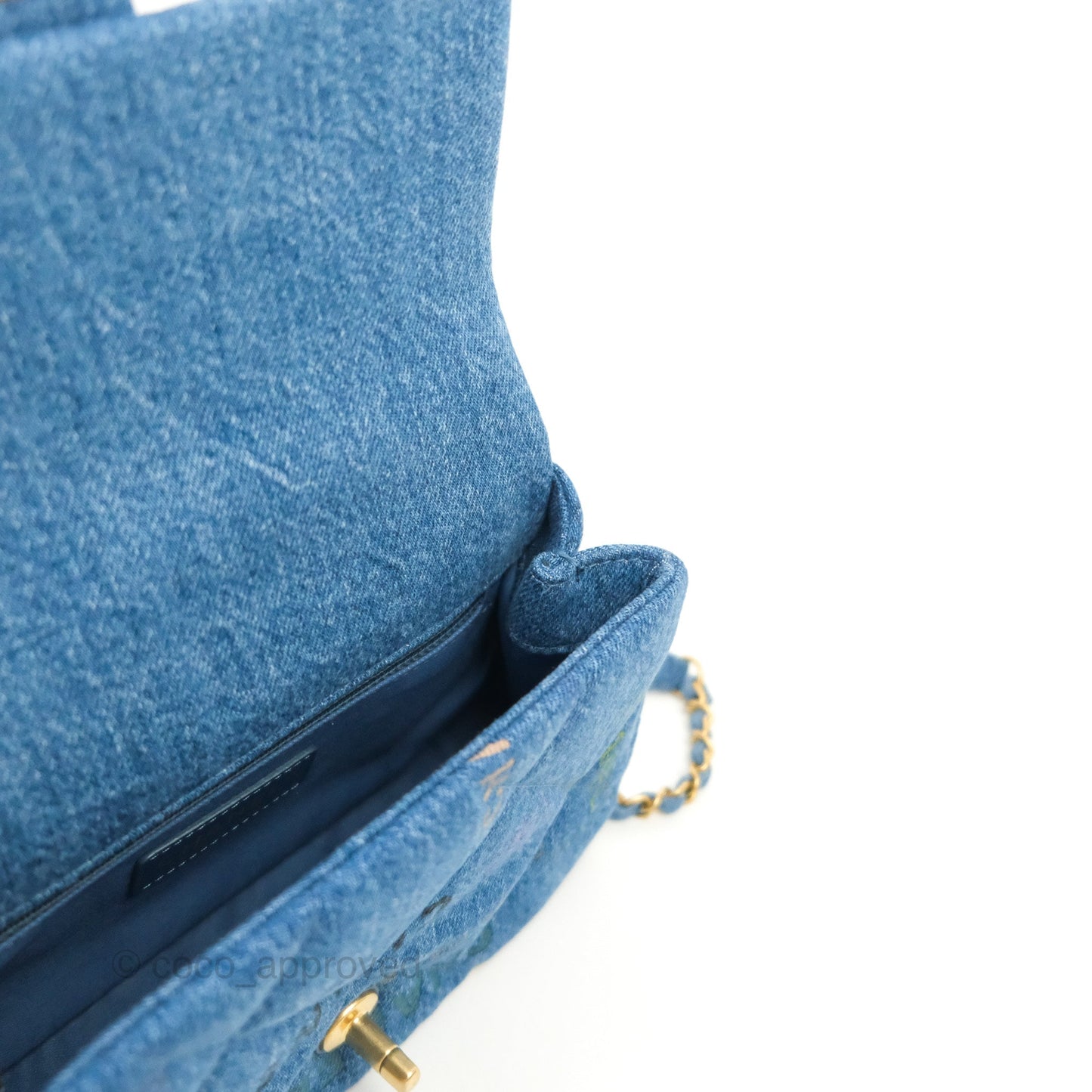 Chanel Quilted Small Denim Mood Flap Blue Multicolor 22P