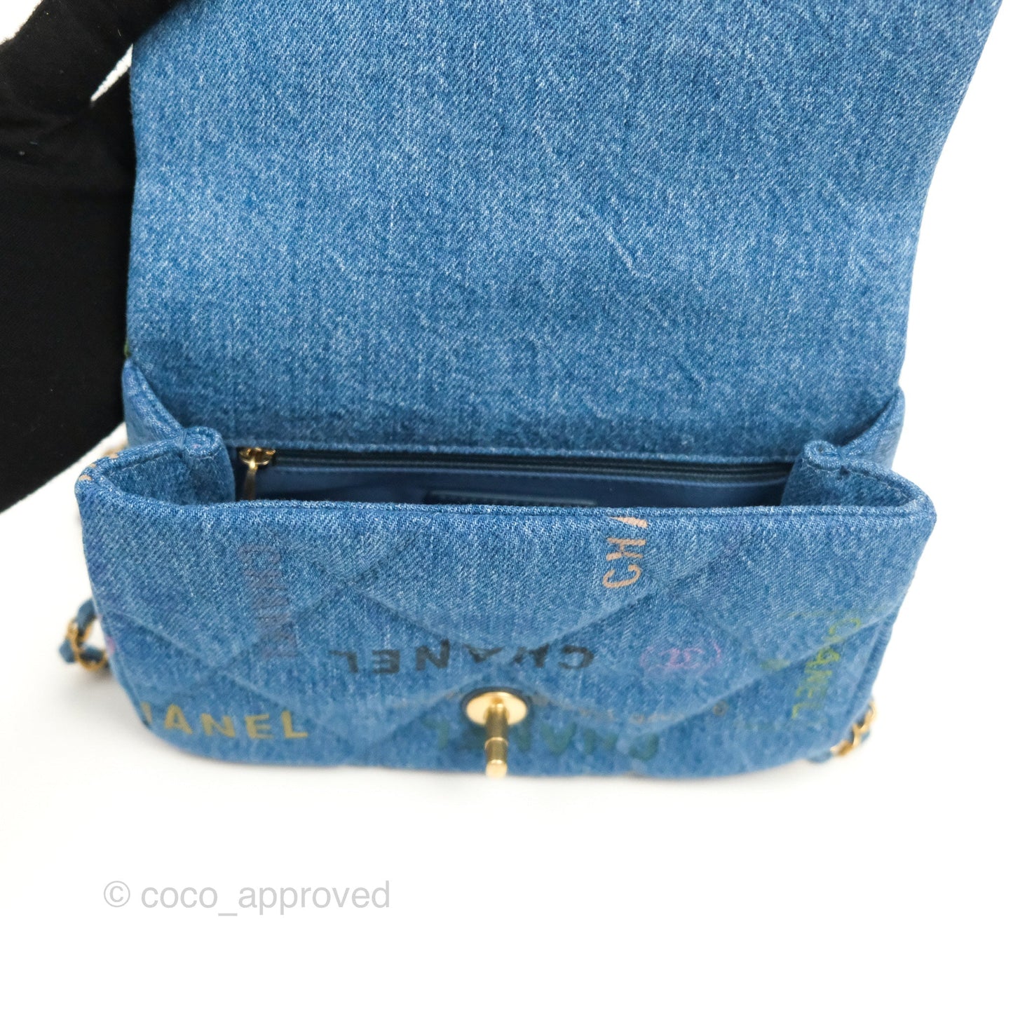 Chanel Quilted Small Denim Mood Flap Blue Multicolor 22P