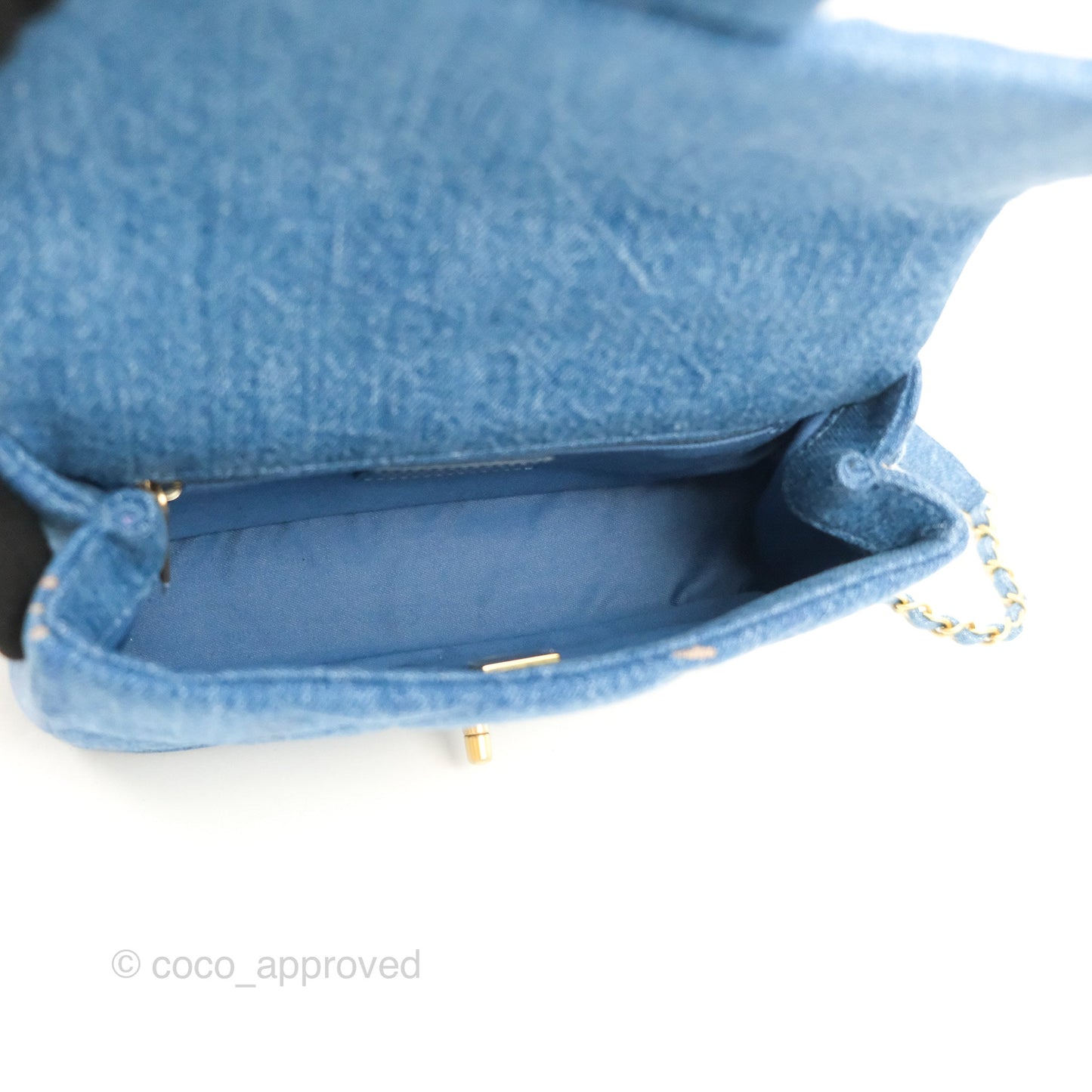 Chanel Quilted Small Denim Mood Flap Blue Multicolor 22P