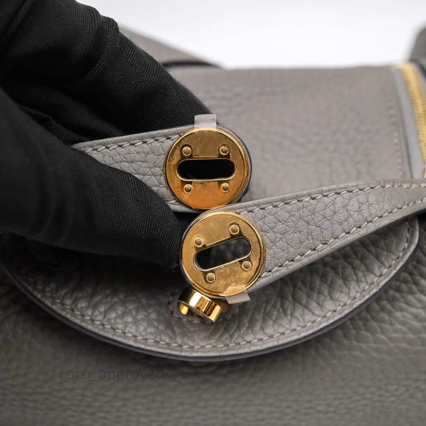 Hermès Mini Lindy 20 Gris Meyer Clemence 0L Gold Hardware