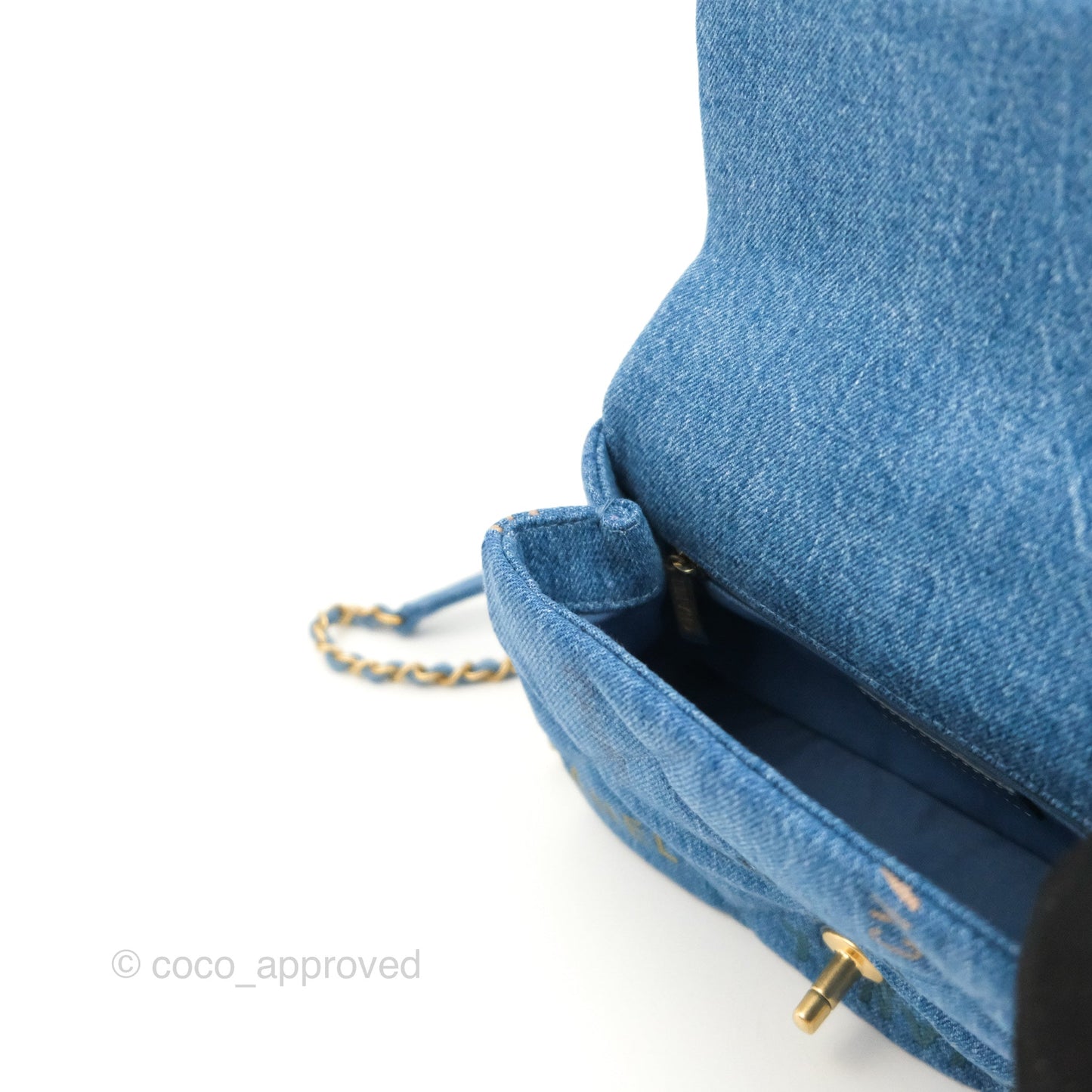 Chanel Quilted Small Denim Mood Flap Blue Multicolor 22P
