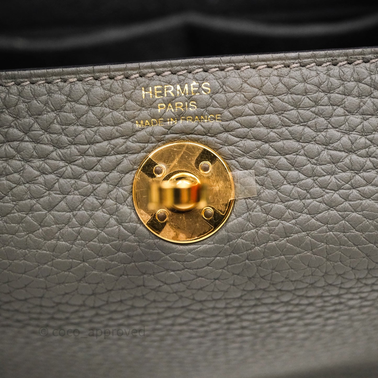 Hermès Mini Lindy 20 Gris Meyer Clemence 0L Gold Hardware