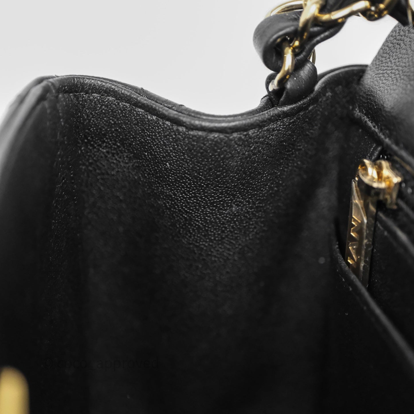 Chanel Mini Square Quilted Black Lambskin Gold Hardware
