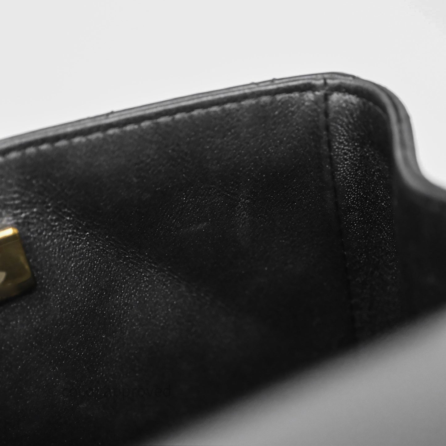 Chanel Mini Square Quilted Black Lambskin Gold Hardware