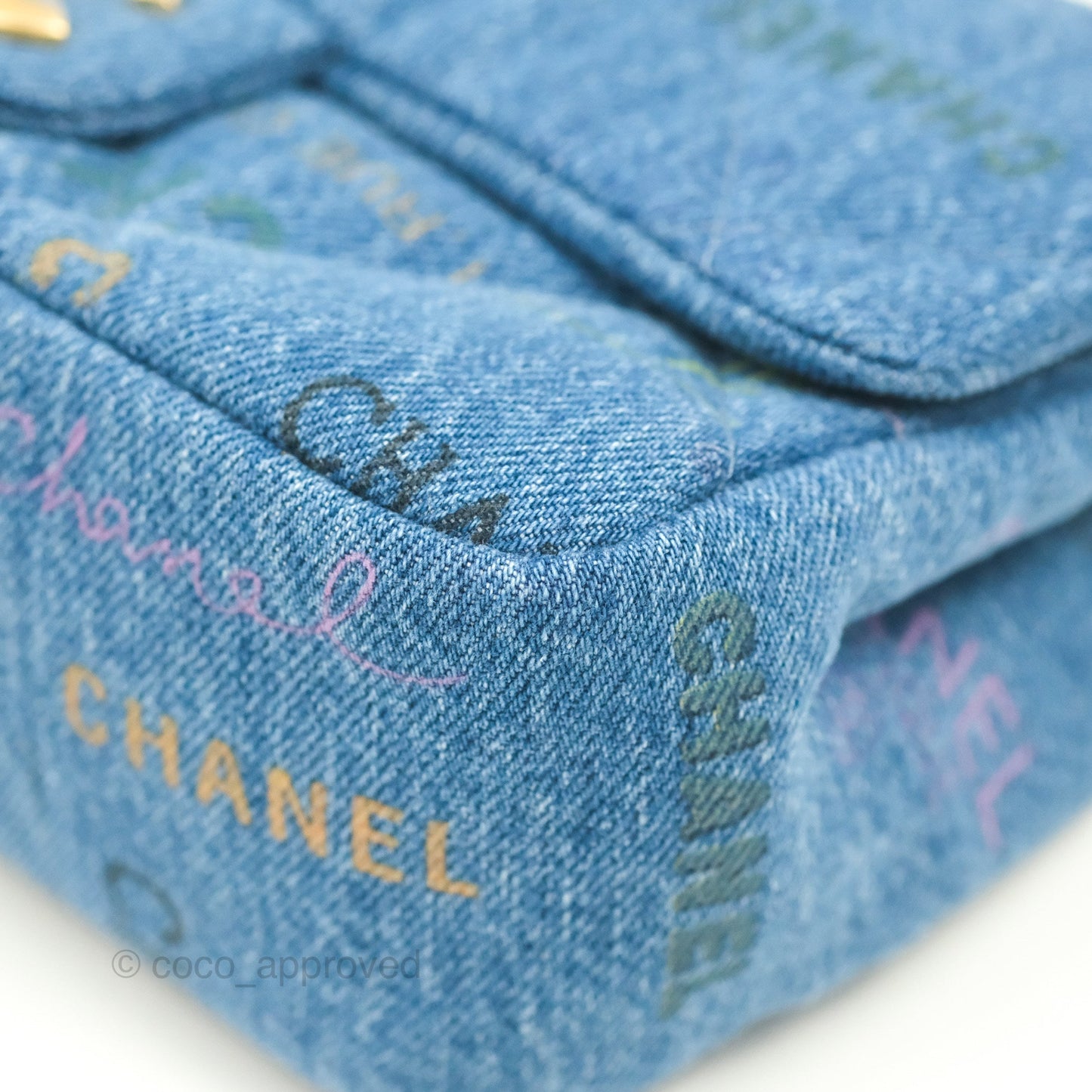Chanel Quilted Small Denim Mood Flap Blue Multicolor 22P