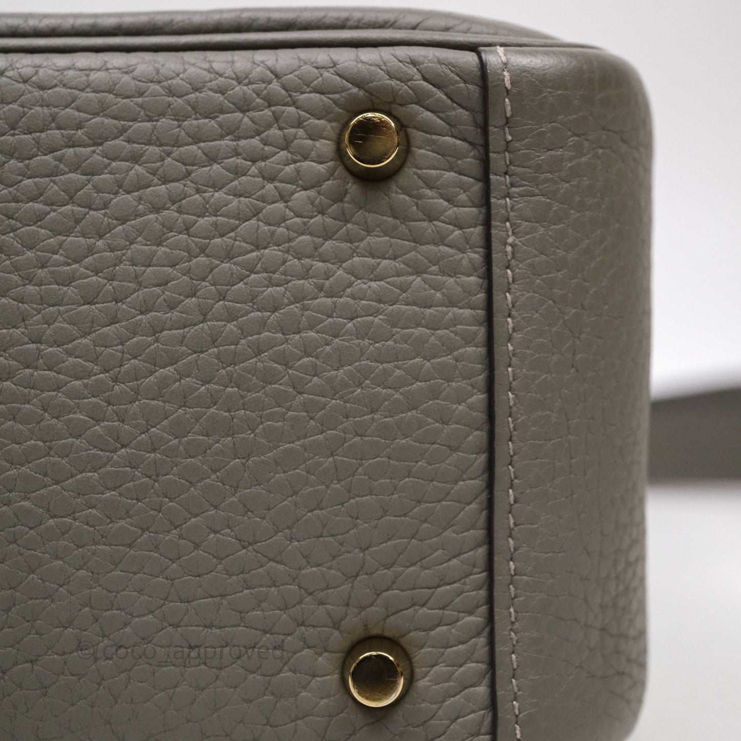 Hermès Mini Lindy 20 Gris Meyer Clemence 0L Gold Hardware