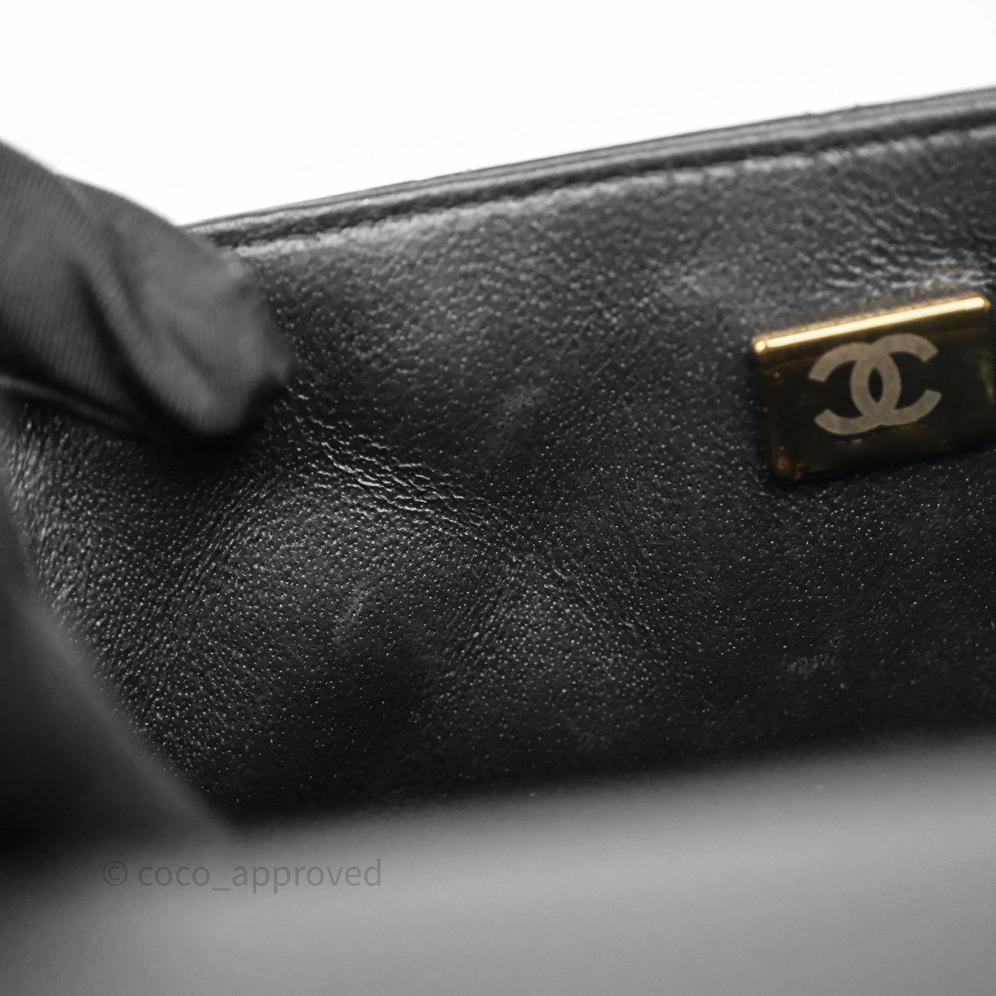 Chanel Mini Square Quilted Black Lambskin Gold Hardware