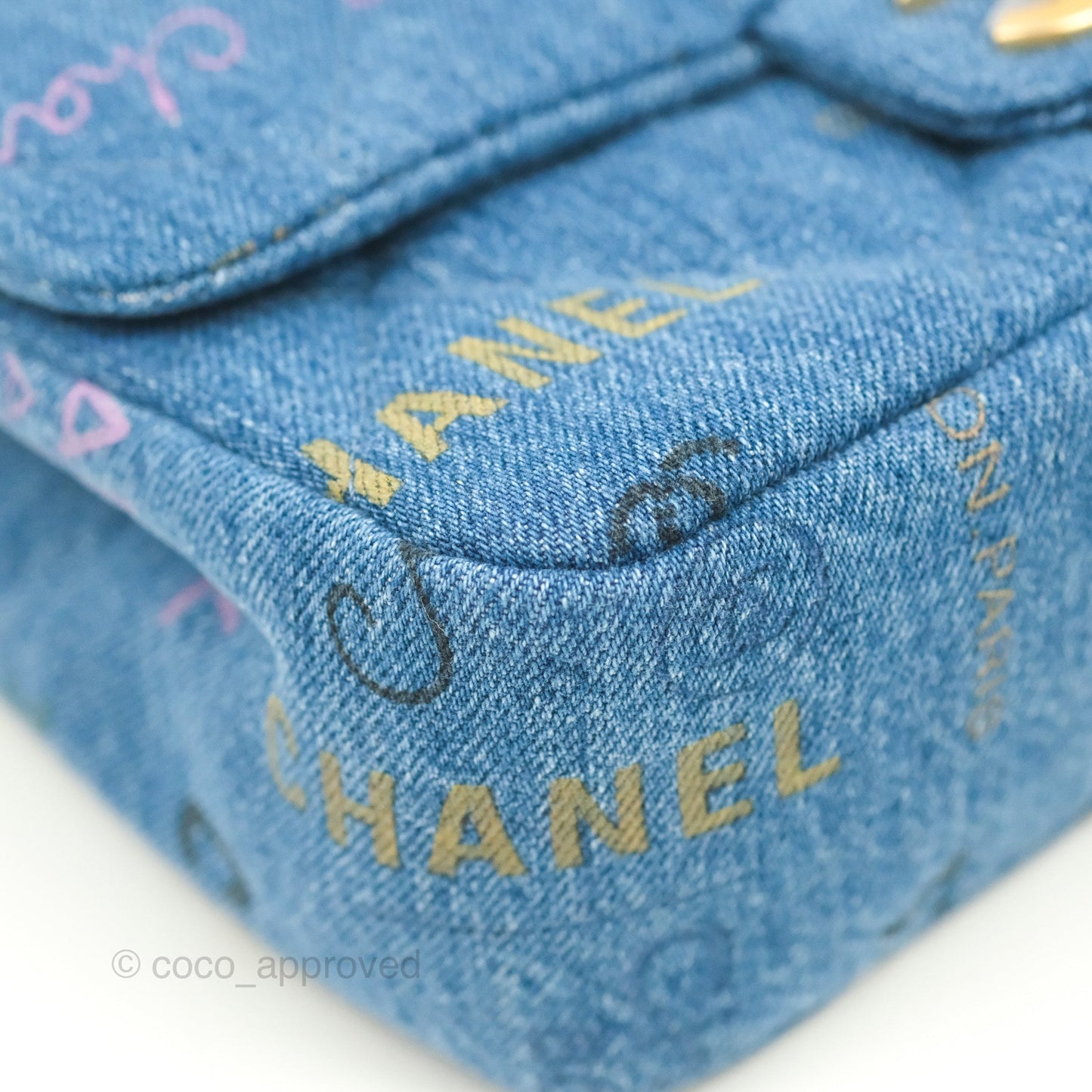 Chanel Quilted Small Denim Mood Flap Blue Multicolor 22P