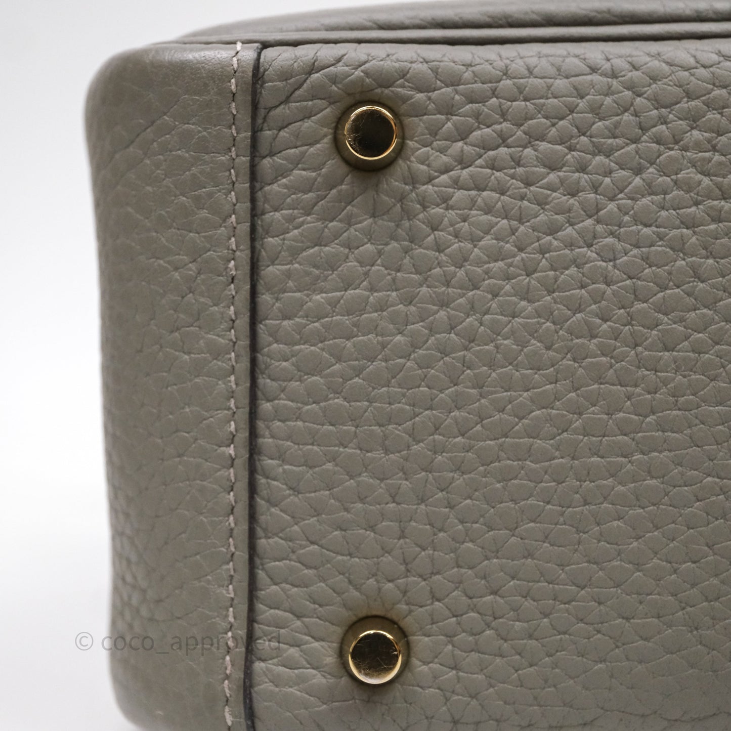 Hermès Mini Lindy 20 Gris Meyer Clemence 0L Gold Hardware