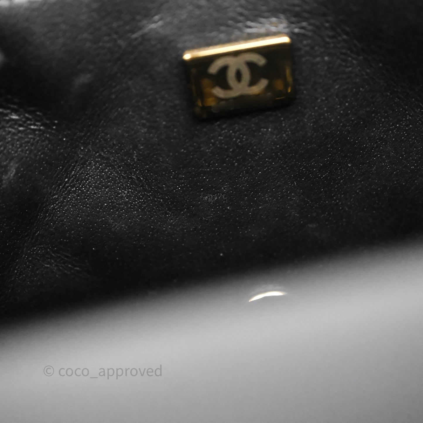 Chanel Mini Square Quilted Black Lambskin Gold Hardware