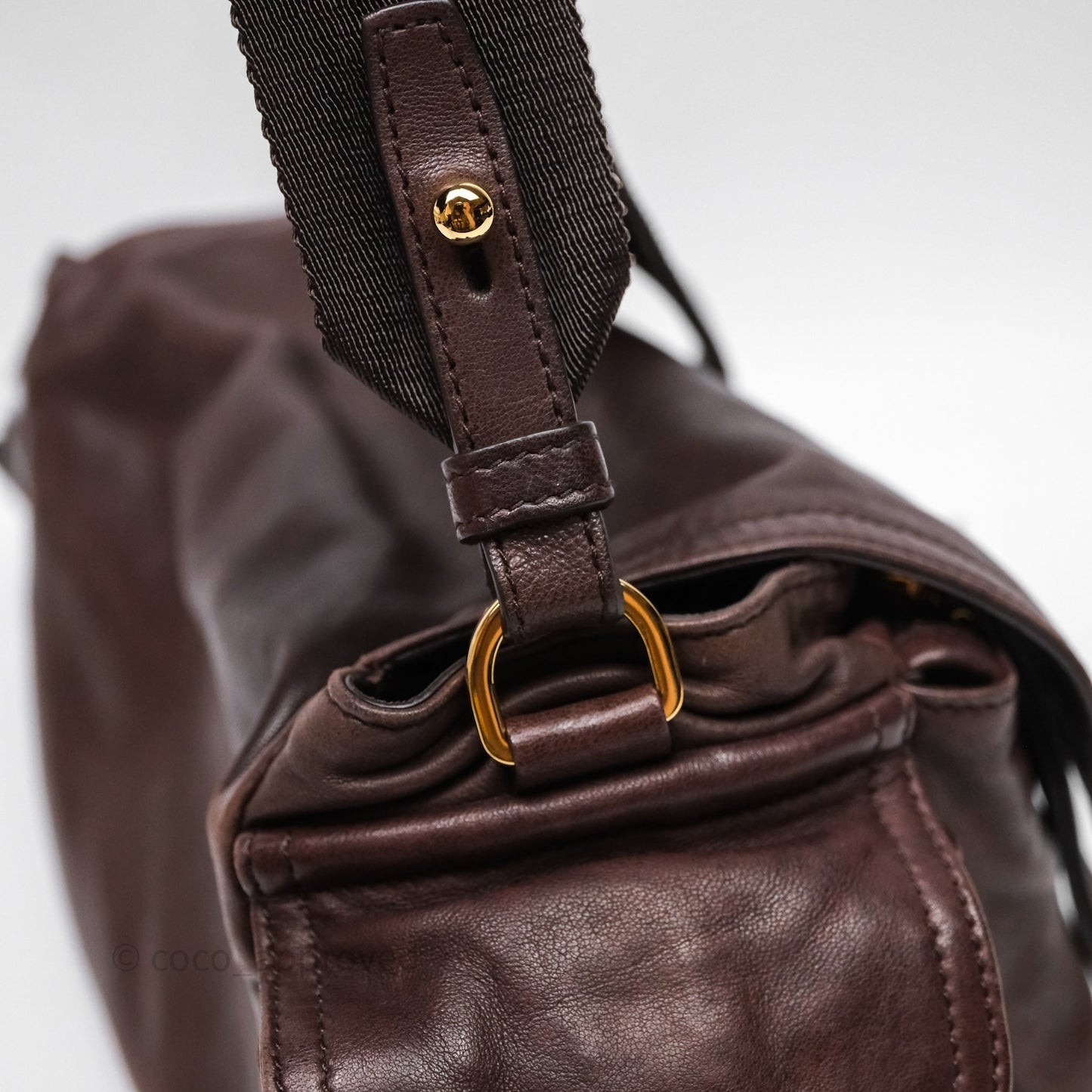 Prada Explore Medium Nappa Leather Shoulder Bag Chocolate Brown
