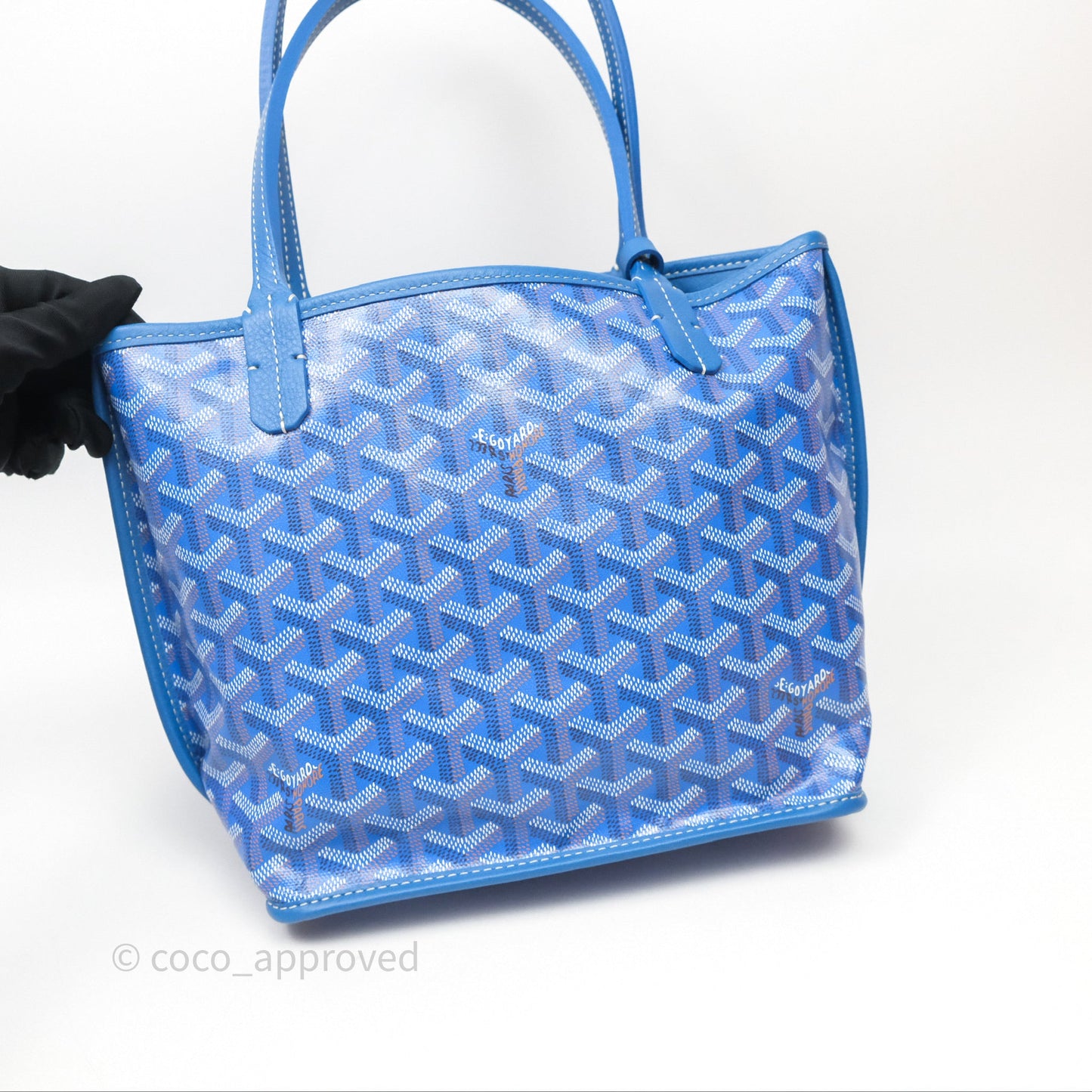 Goyard Anjou Mini Bag Goyardine Canvas Blue