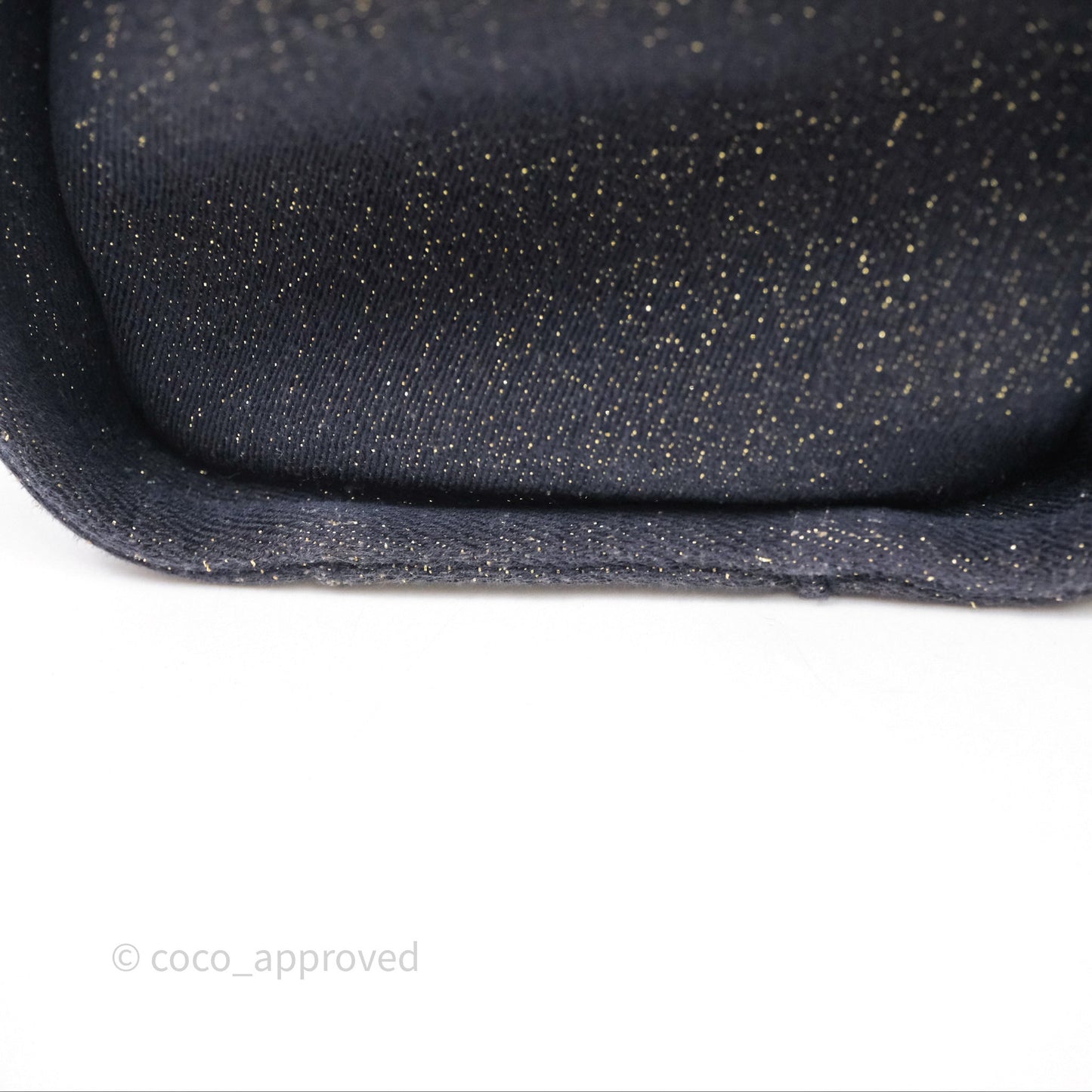 Chanel Medium Deauville Tote Navy Glitter Canvas Gold Hardware