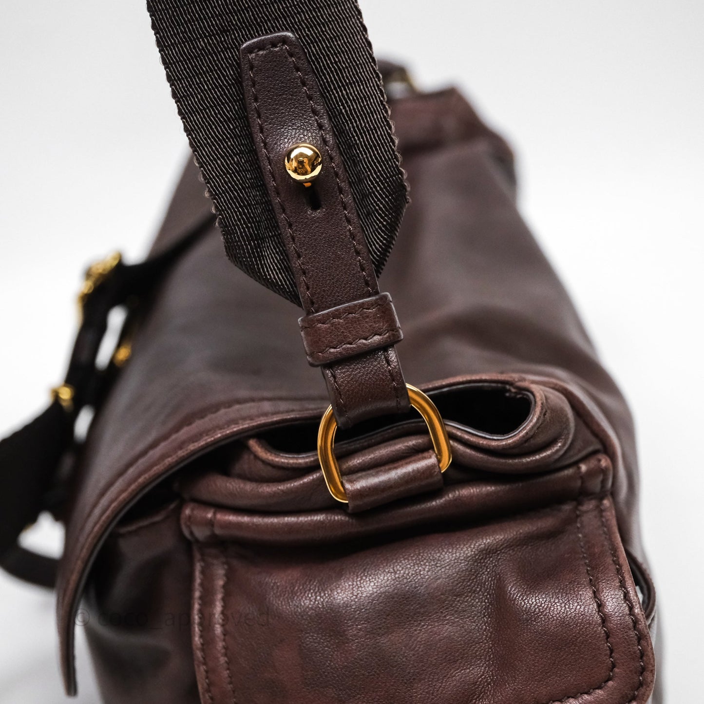 Prada Explore Medium Nappa Leather Shoulder Bag Chocolate Brown