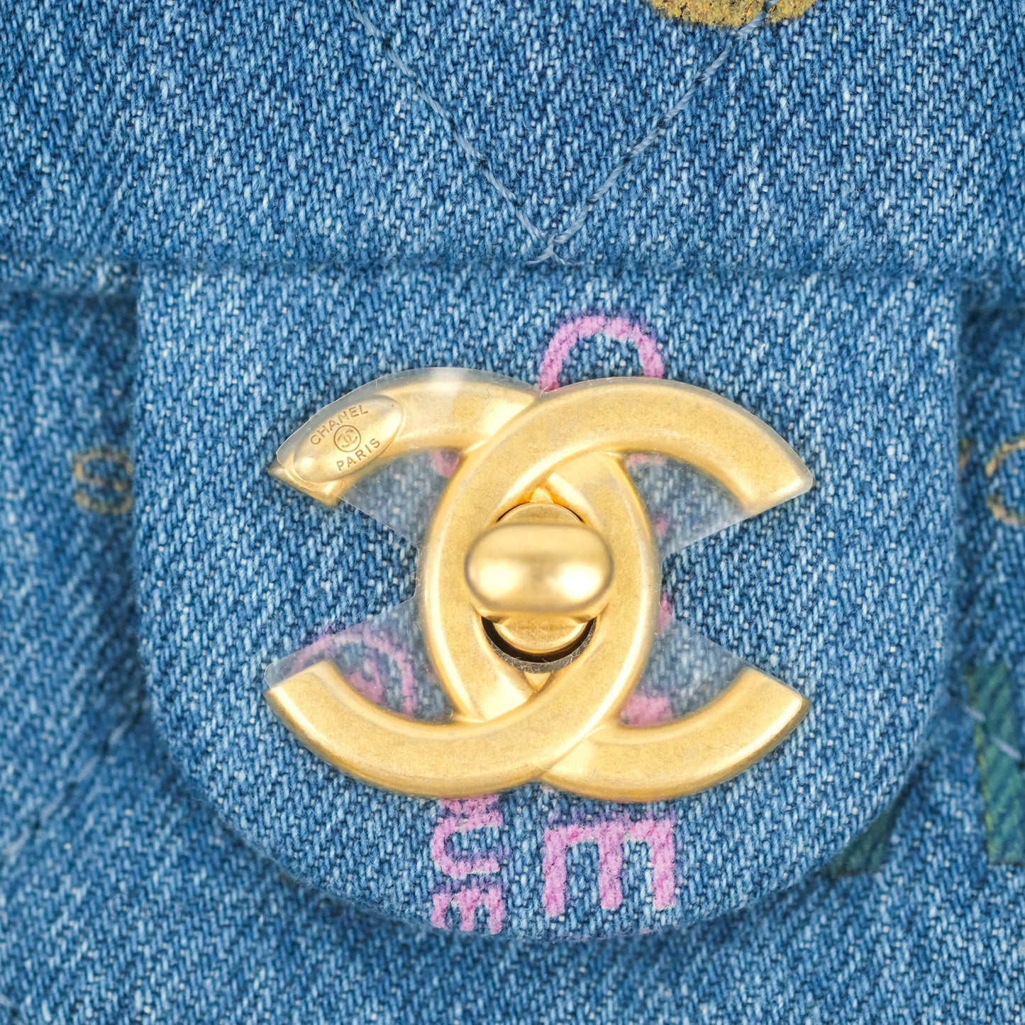 Chanel Quilted Small Denim Mood Flap Blue Multicolor 22P