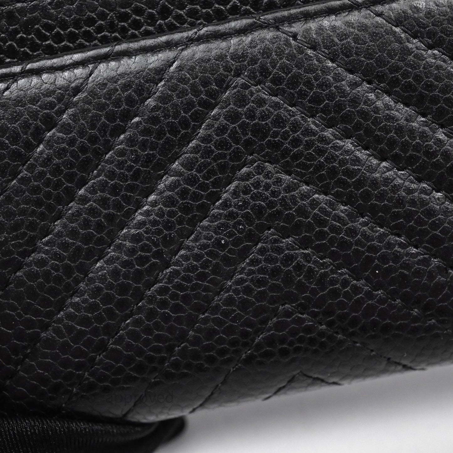 Chanel Chevron Boy Card Holder Black Caviar Sliver Hardware