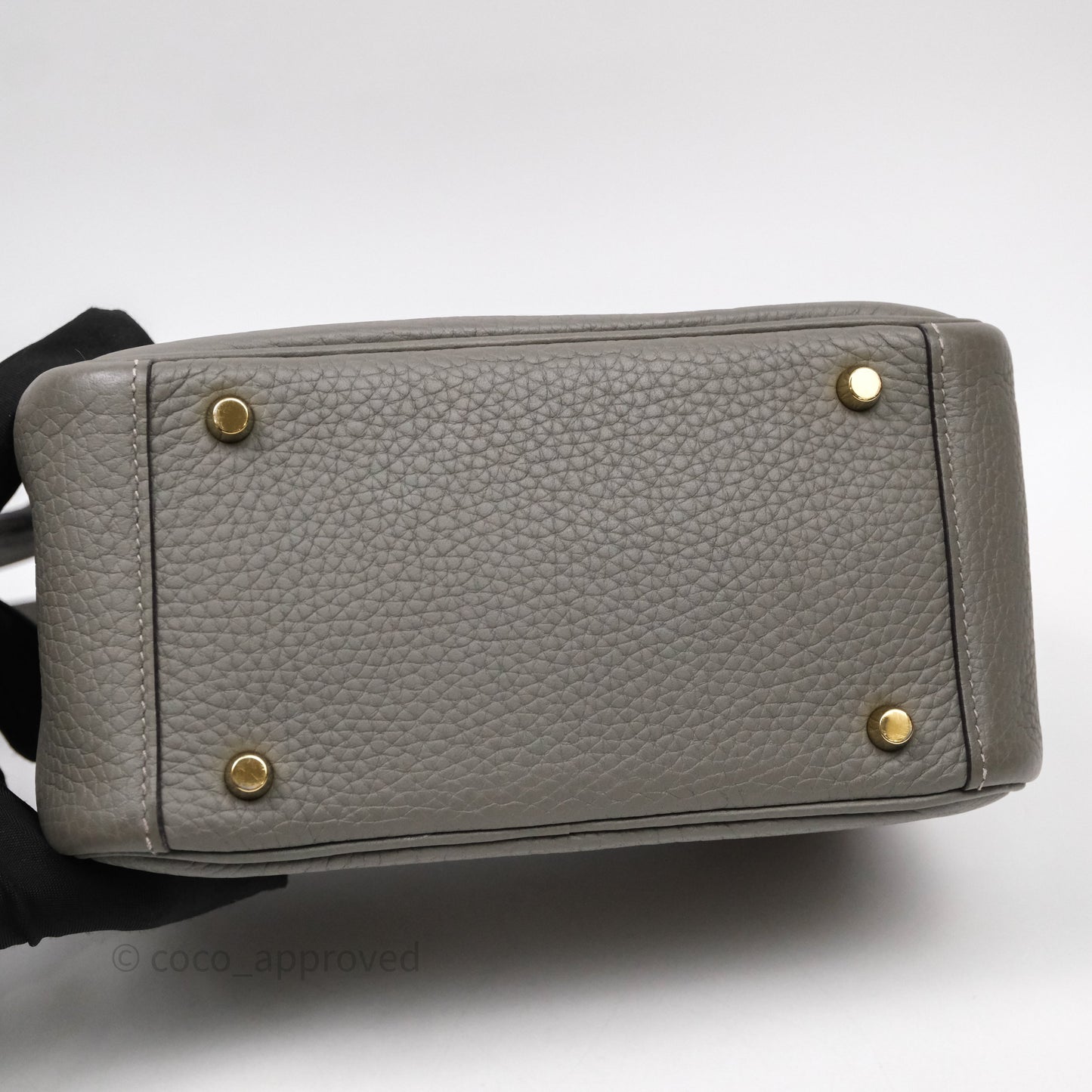 Hermès Mini Lindy 20 Gris Meyer Clemence 0L Gold Hardware