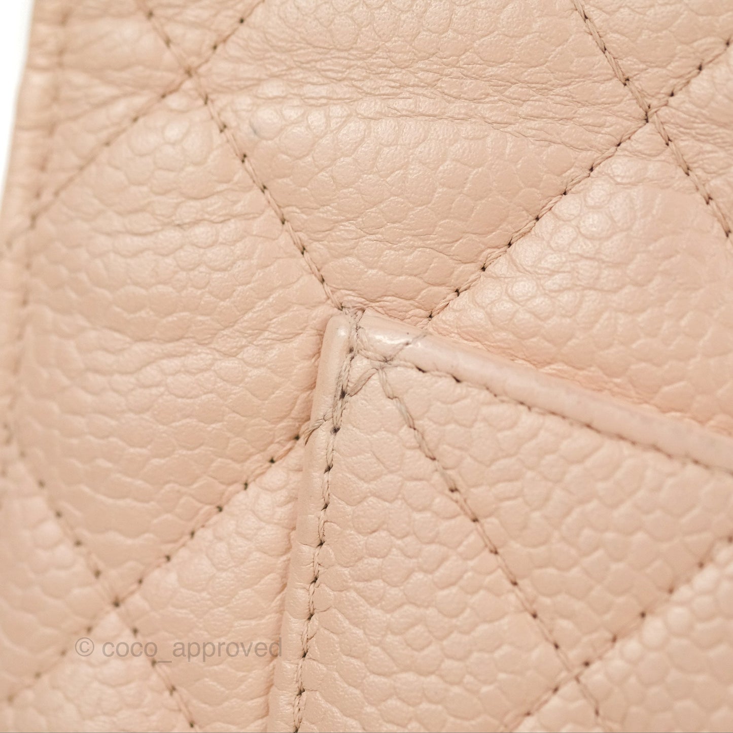 Chanel Quilted Classic Wallet on Chain WOC Pale Pink Caviar Silver Hardware