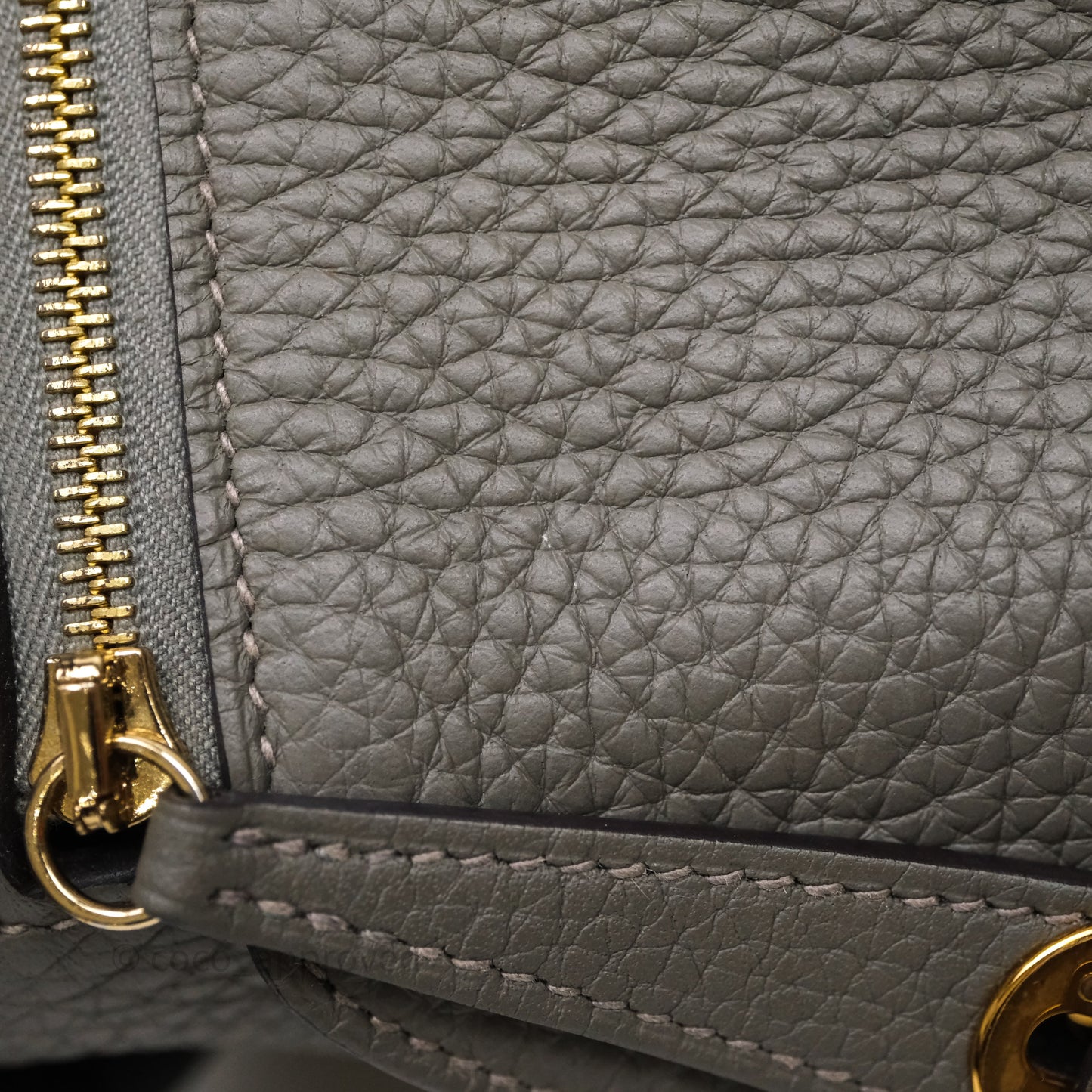 Hermès Mini Lindy 20 Gris Meyer Clemence 0L Gold Hardware