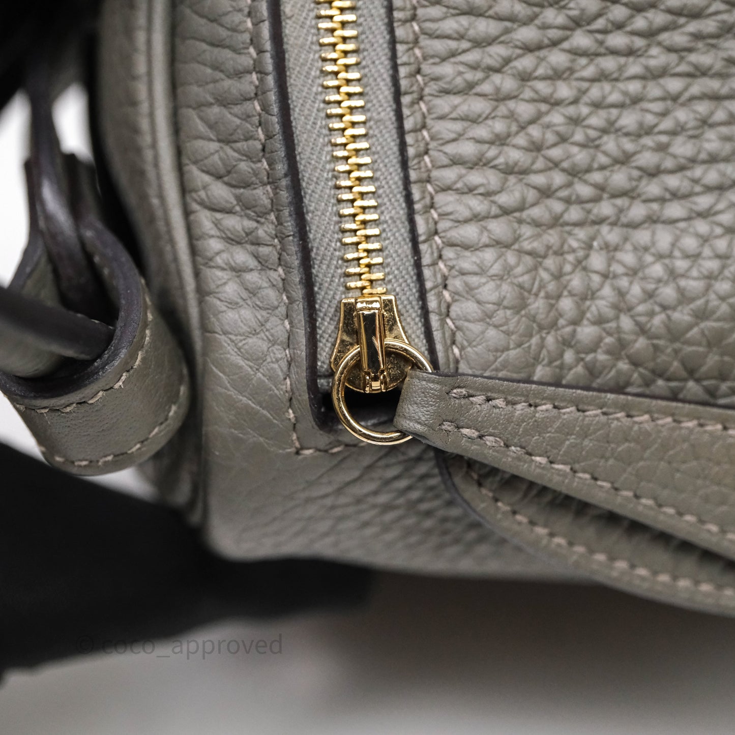 Hermès Mini Lindy 20 Gris Meyer Clemence 0L Gold Hardware