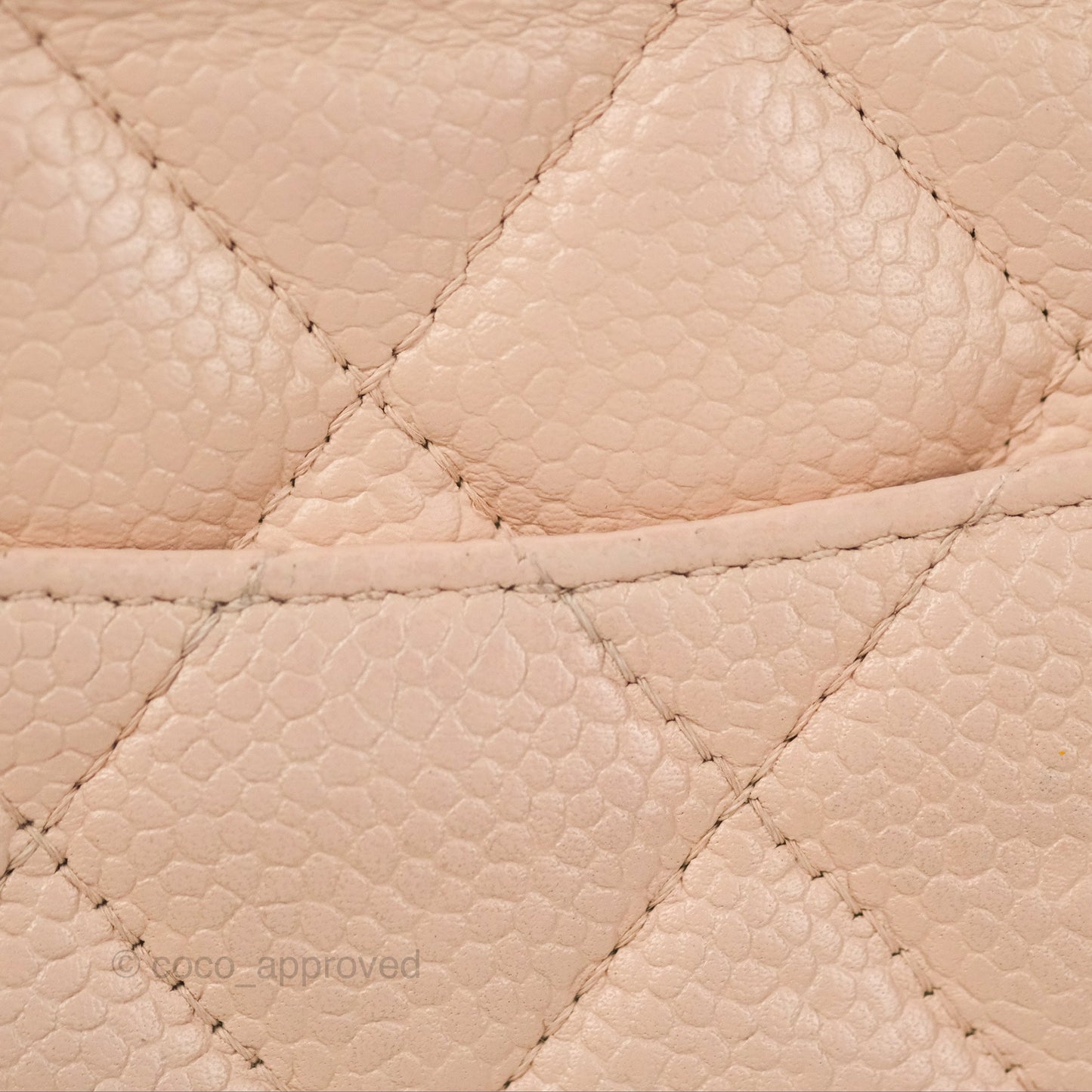 Chanel Quilted Classic Wallet on Chain WOC Pale Pink Caviar Silver Hardware