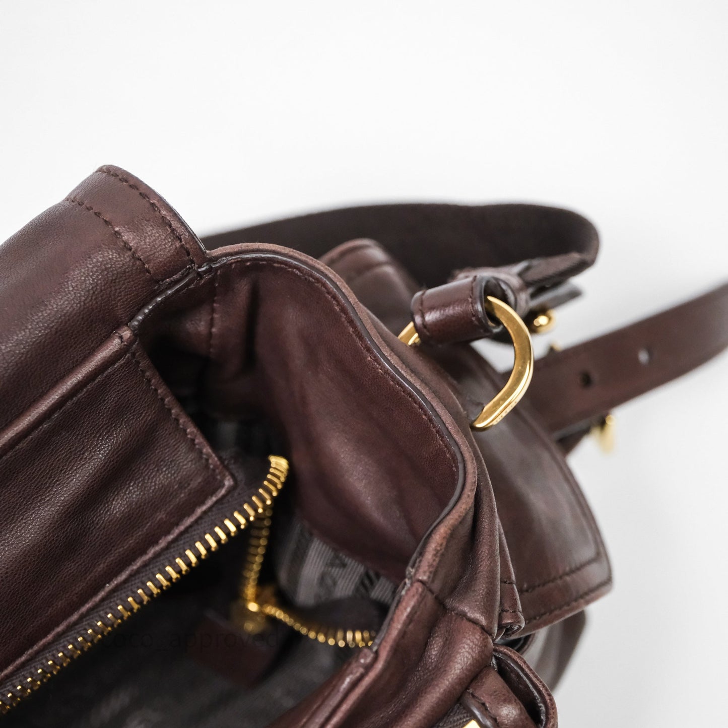 Prada Explore Medium Nappa Leather Shoulder Bag Chocolate Brown