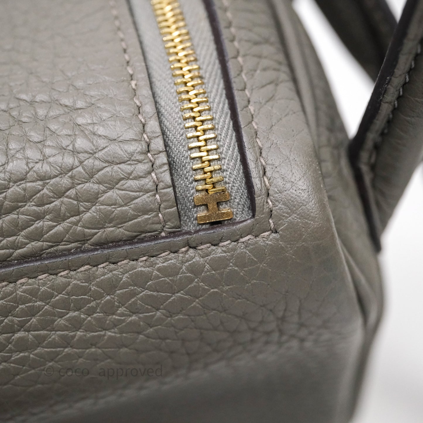 Hermès Mini Lindy 20 Gris Meyer Clemence 0L Gold Hardware