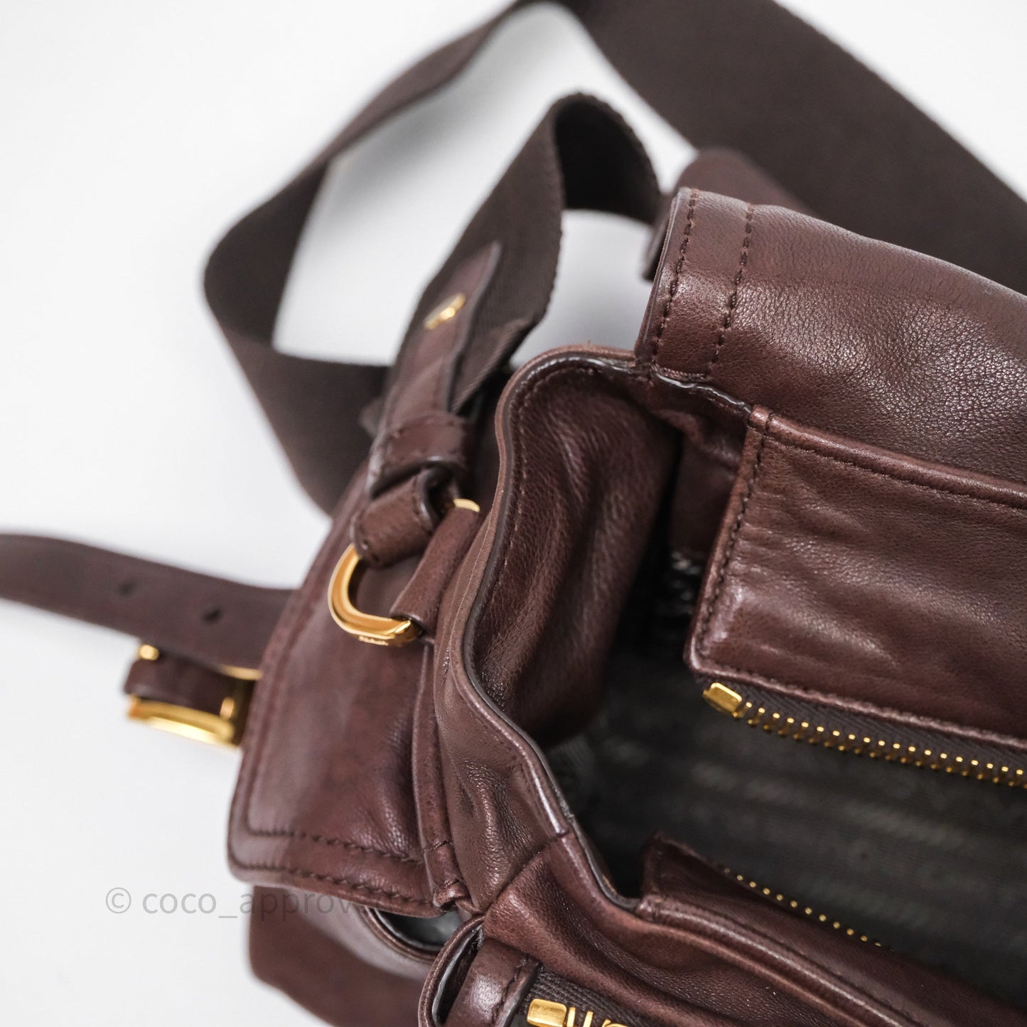 Prada Explore Medium Nappa Leather Shoulder Bag Chocolate Brown