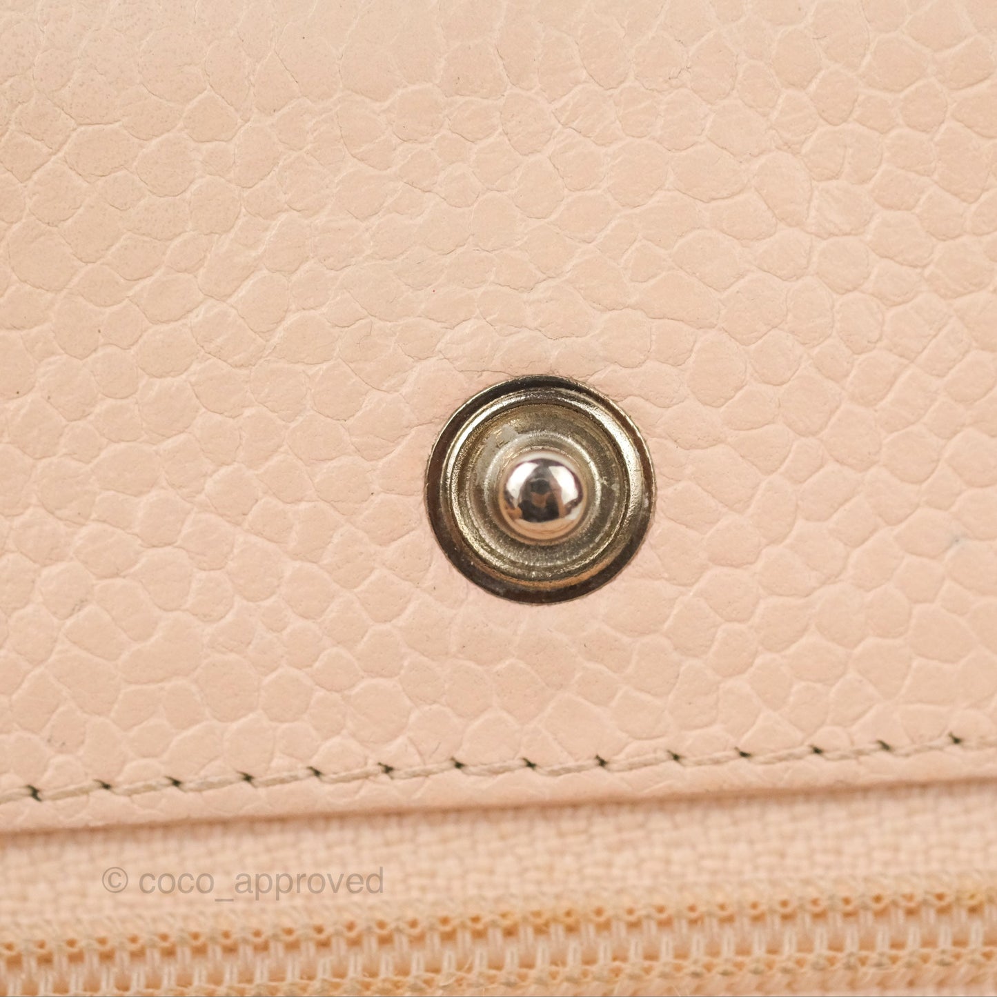 Chanel Quilted Classic Wallet on Chain WOC Pale Pink Caviar Silver Hardware