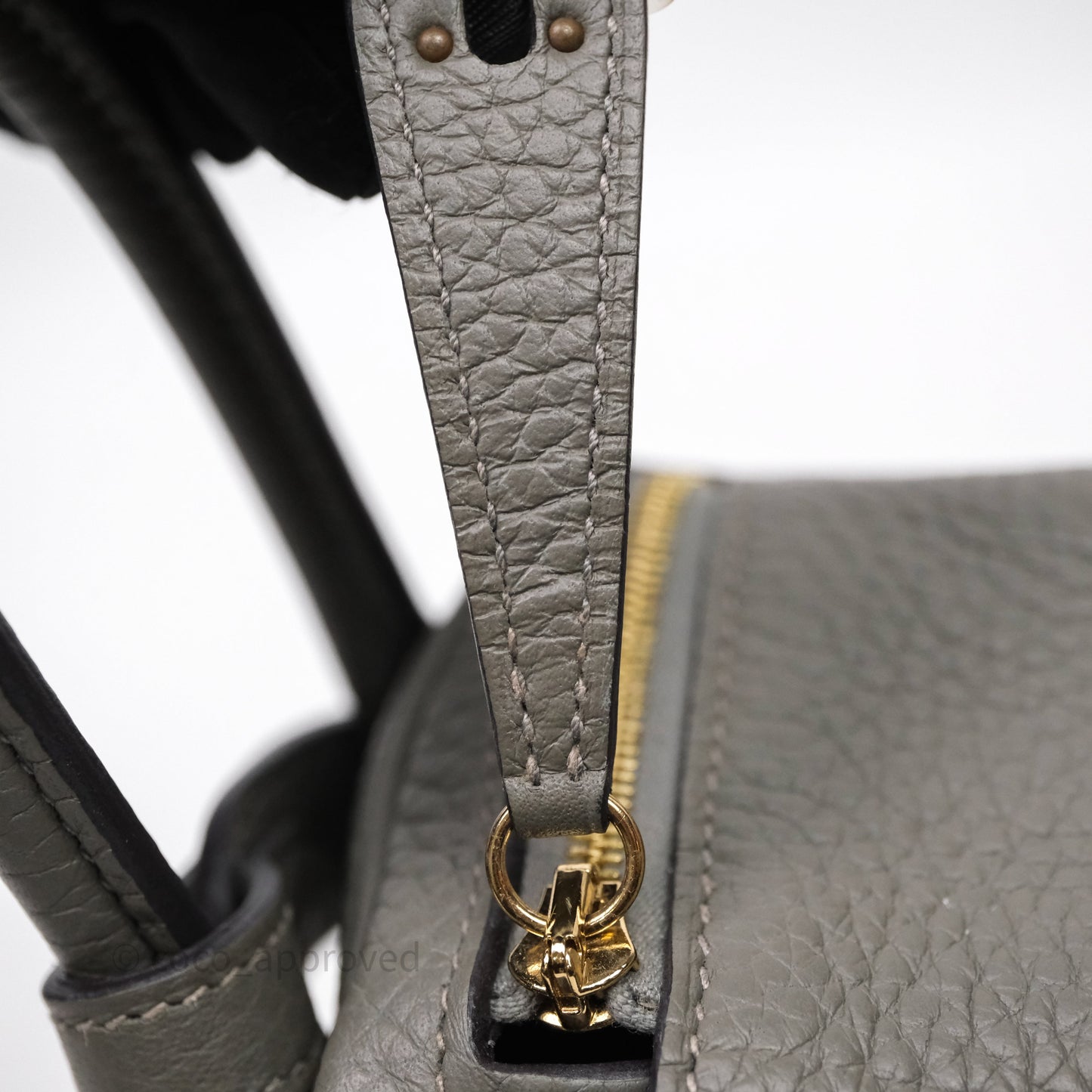 Hermès Mini Lindy 20 Gris Meyer Clemence 0L Gold Hardware