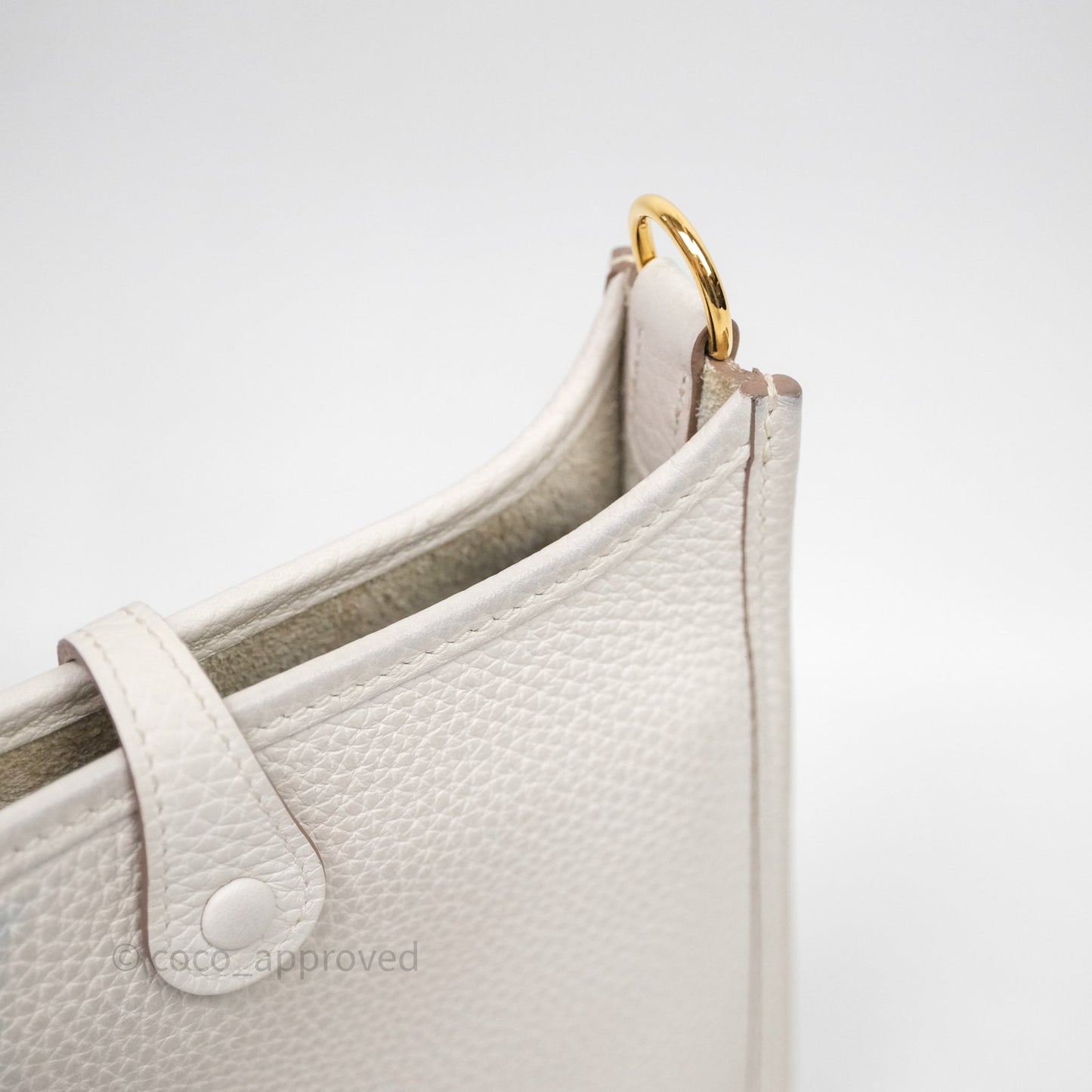 Hermès Mini Evelyne 16 Gris Pale M4 Clemence Gold Hardware