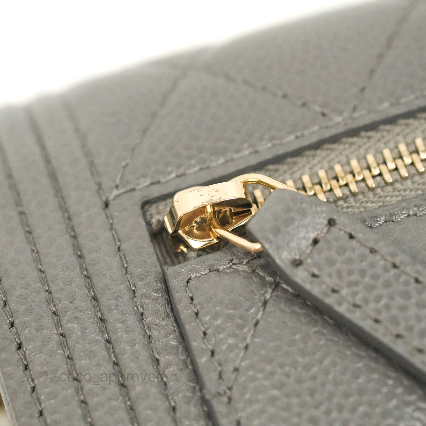 Chanel Quilted Mini WOC Wallet on Chain Boy Grey Caviar Aged Gold Hardware