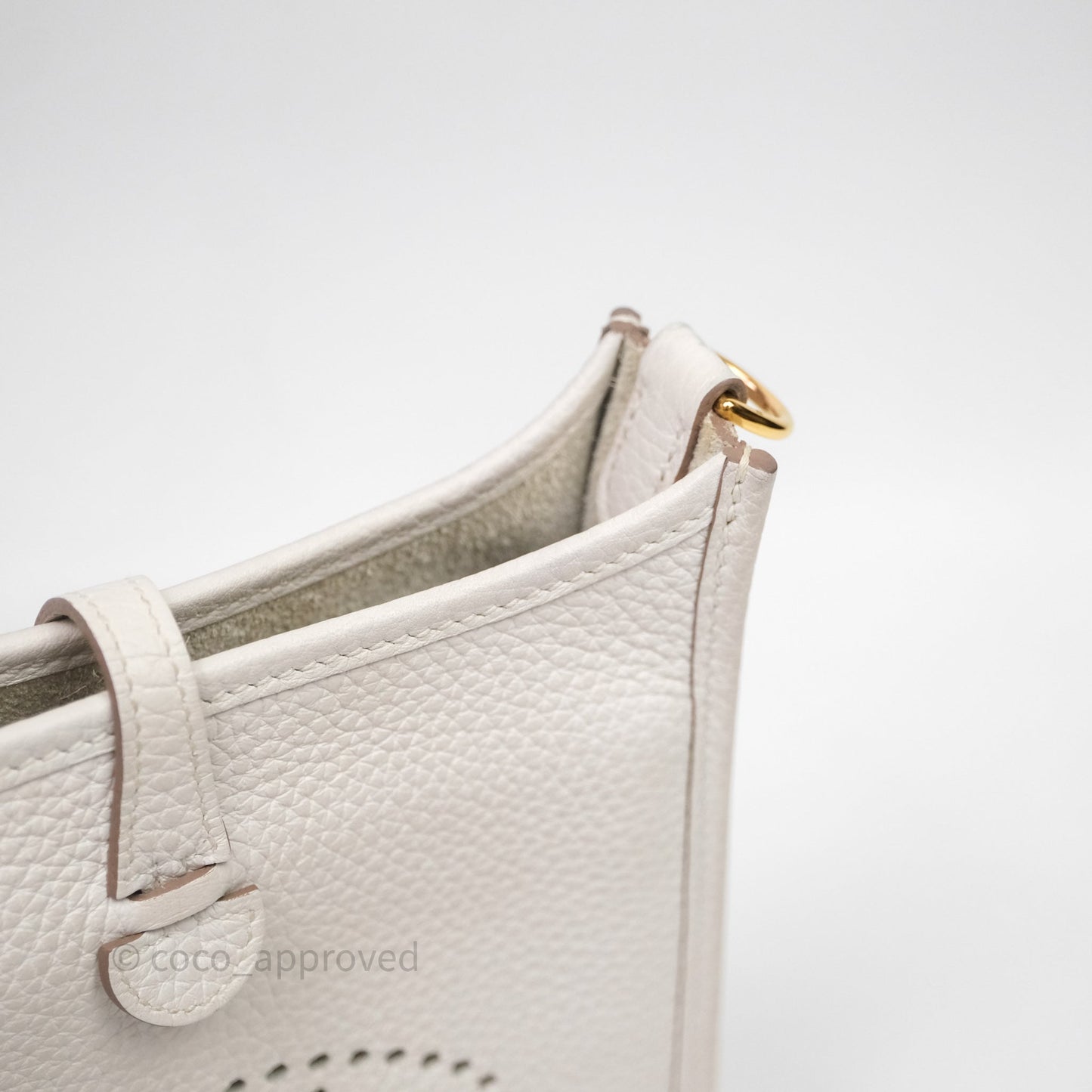 Hermès Mini Evelyne 16 Gris Pale M4 Clemence Gold Hardware