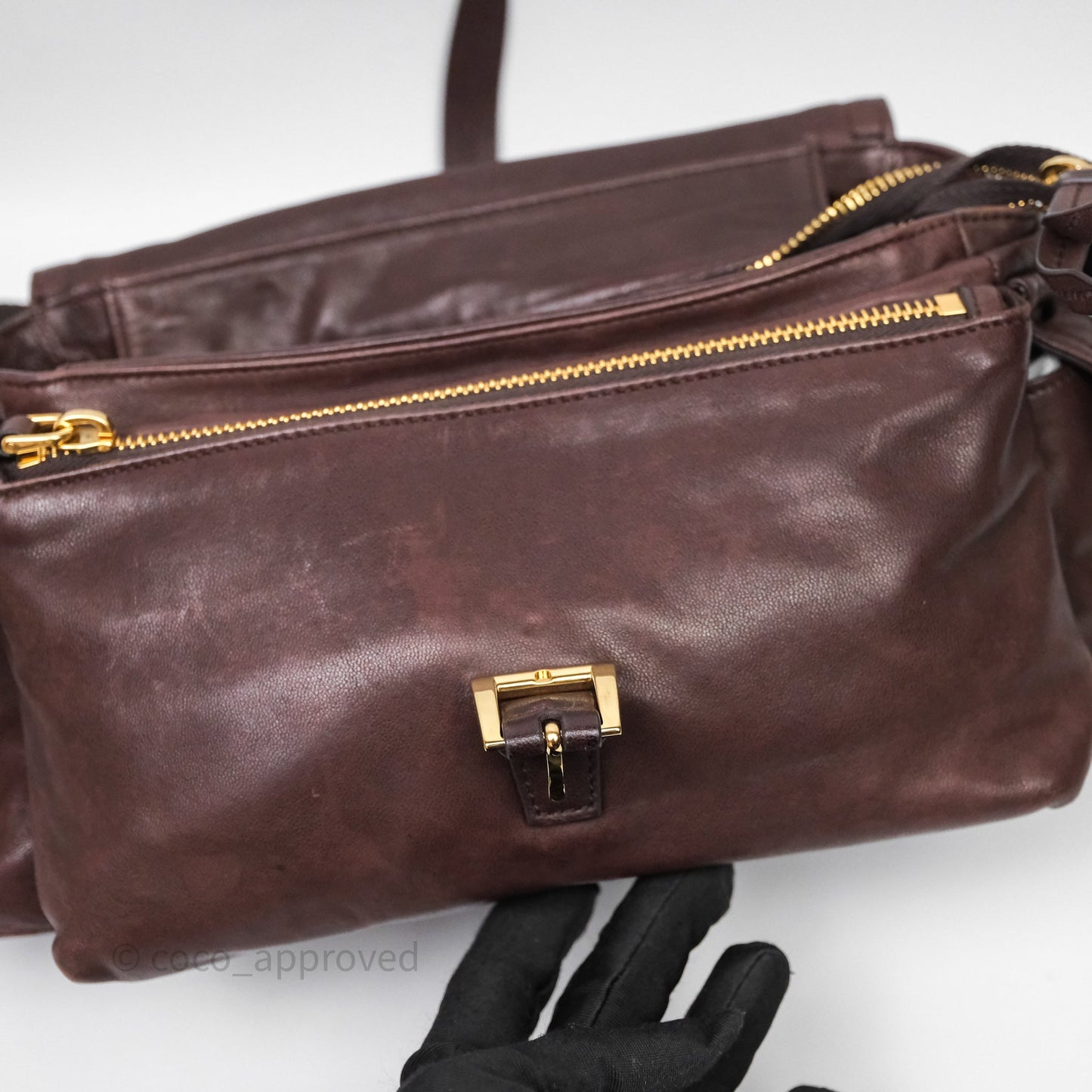 Prada Explore Medium Nappa Leather Shoulder Bag Chocolate Brown