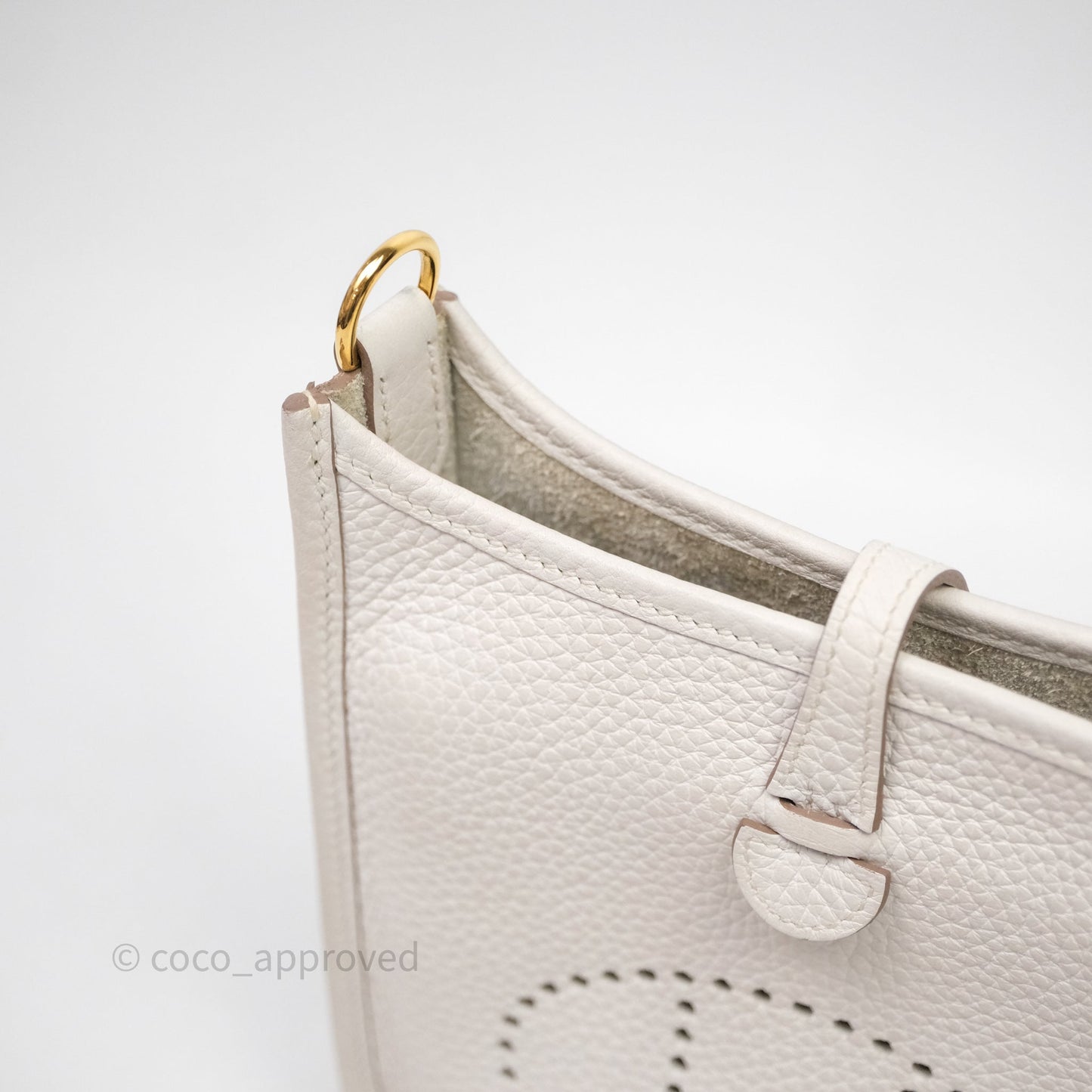 Hermès Mini Evelyne 16 Gris Pale M4 Clemence Gold Hardware