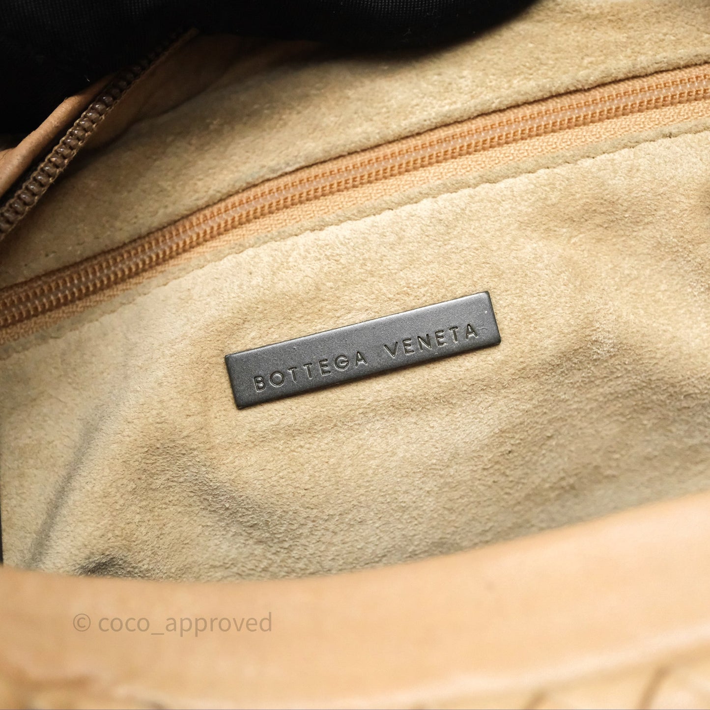Bottega Veneta Vintage Intrecciato Lambskin Shoulder Bag Beige