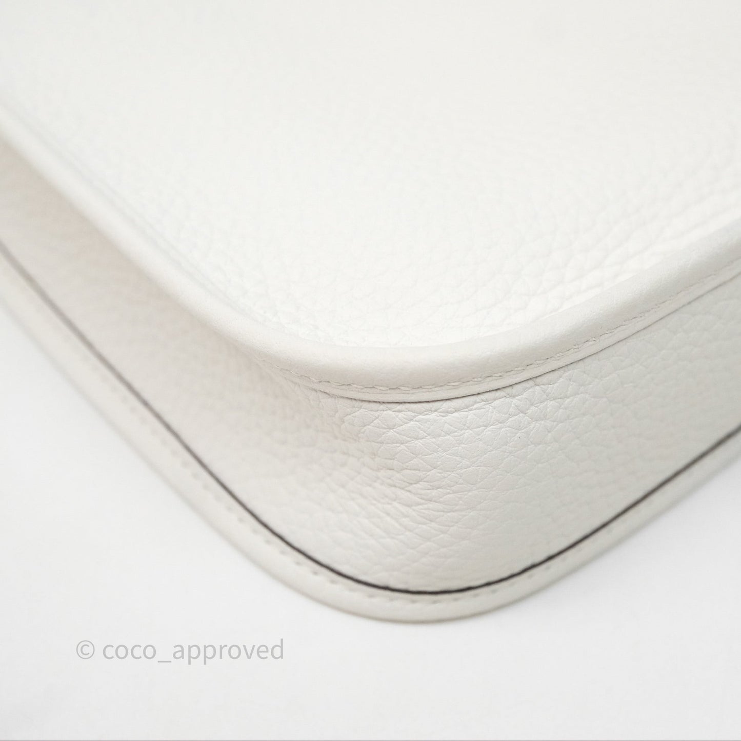 Hermès Mini Evelyne 16 New White 0U Clemence Gold Hardware