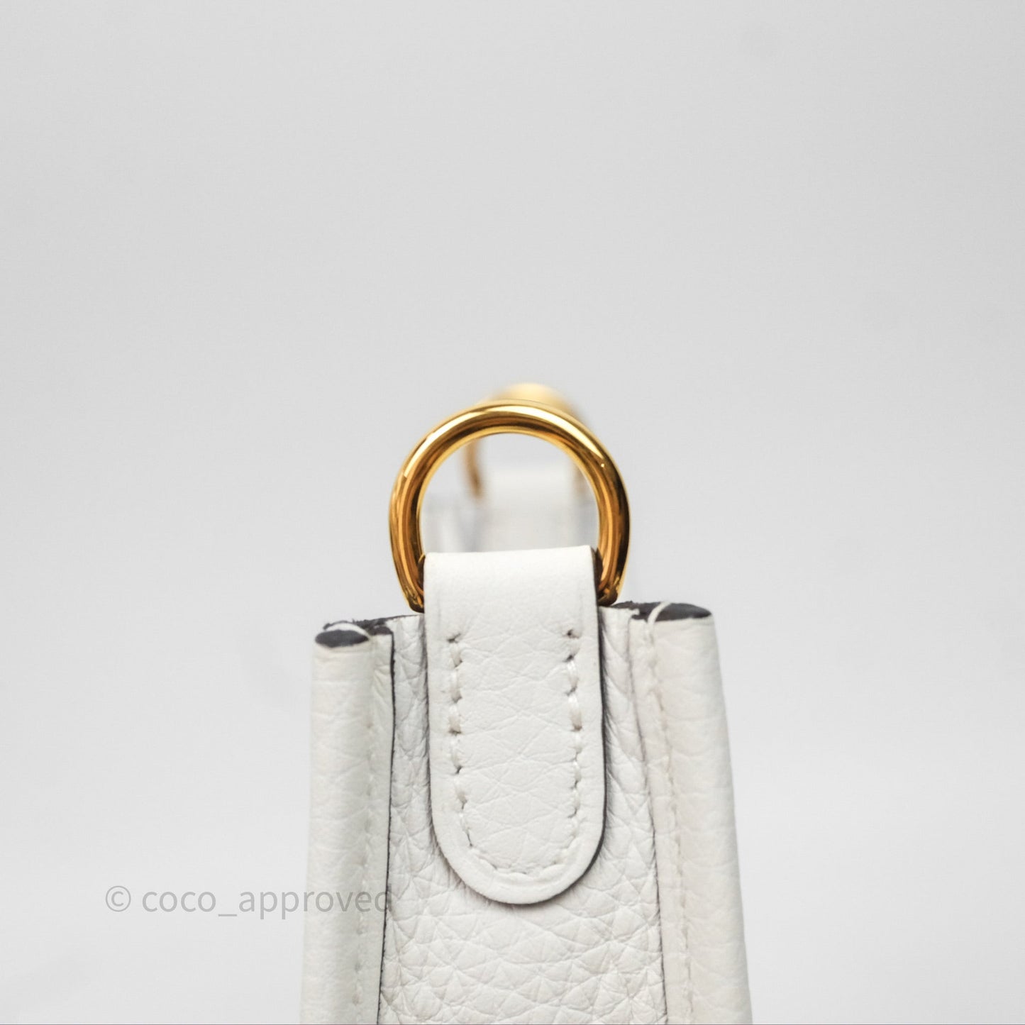 Hermès Mini Evelyne 16 New White 0U Clemence Gold Hardware