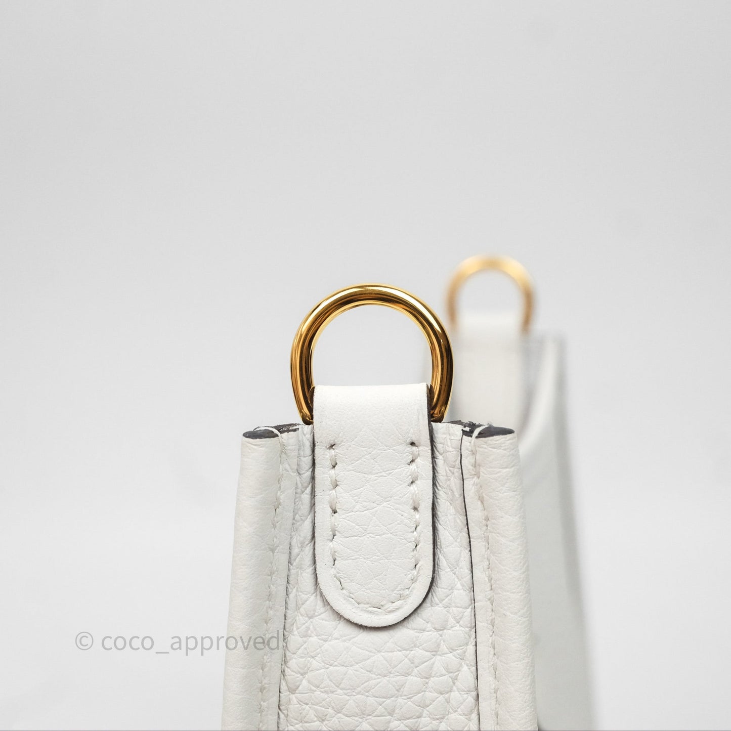 Hermès Mini Evelyne 16 New White 0U Clemence Gold Hardware