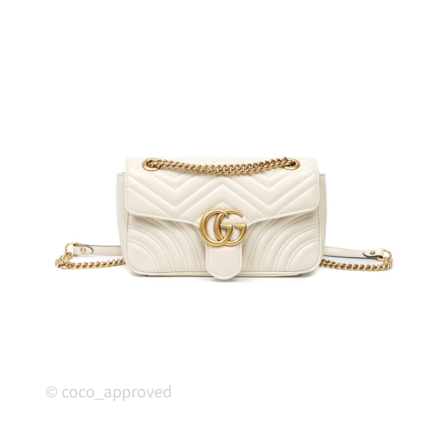 Gucci GG Marmont Matelassé Leather Small Bag White