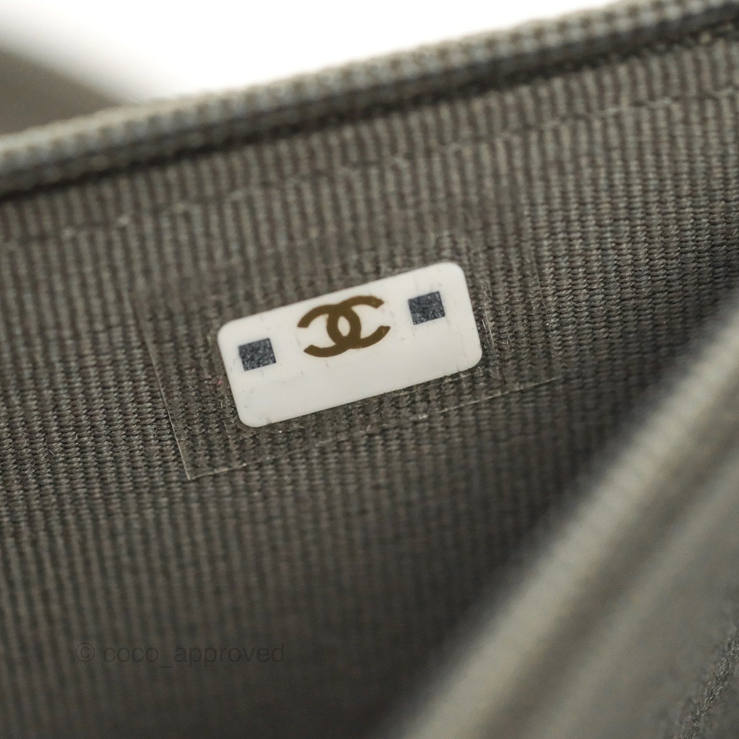 Chanel Quilted Mini WOC Wallet on Chain Boy Grey Caviar Aged Gold Hardware