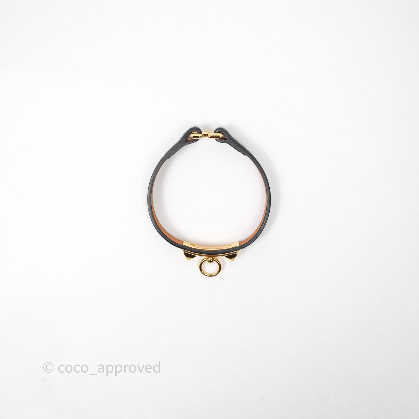 Hermès Rivale Mini Bracelet Noir Swift Gold Hardware