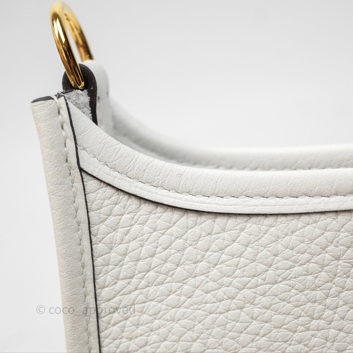 Hermès Mini Evelyne 16 New White 0U Clemence Gold Hardware