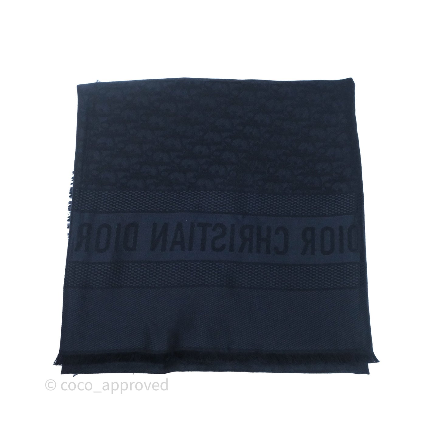 Christian Dior Logo Navy Scarf